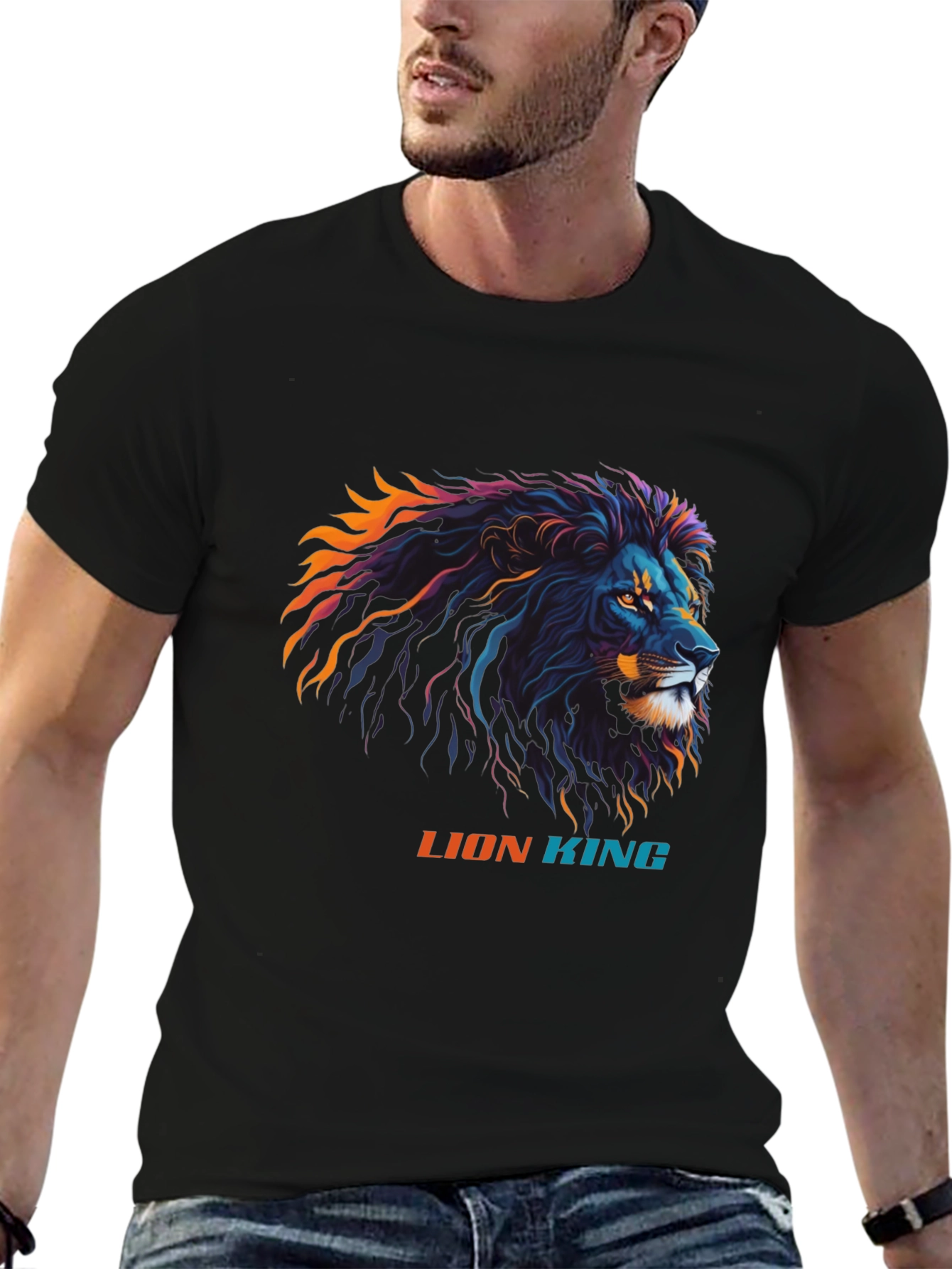 Lion King Graphic Print T-Shirt - Black