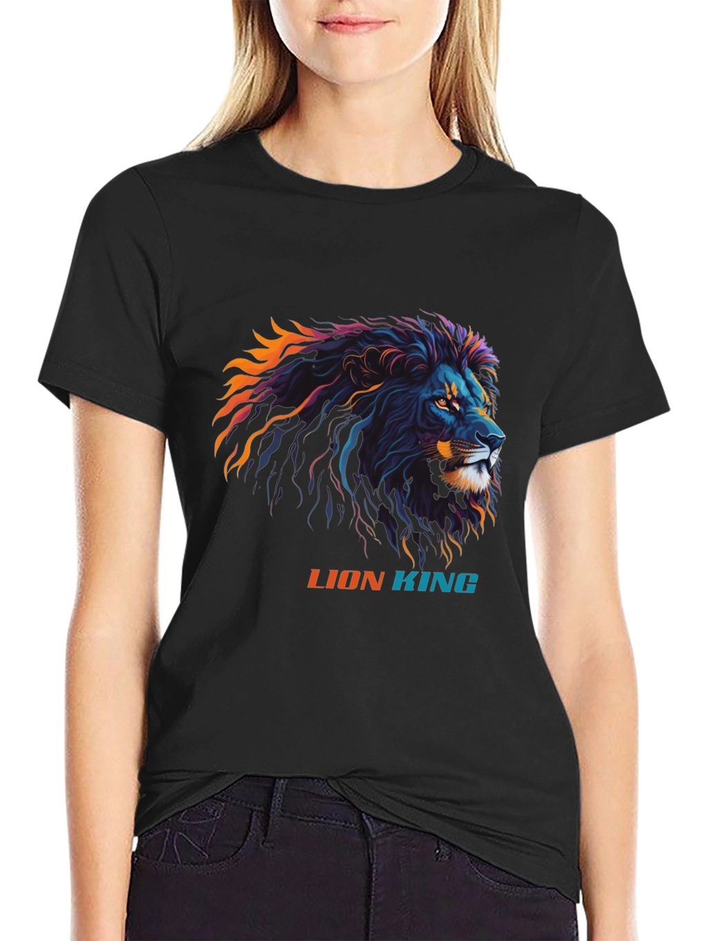 Lion King Graphic Print T-Shirt - Black