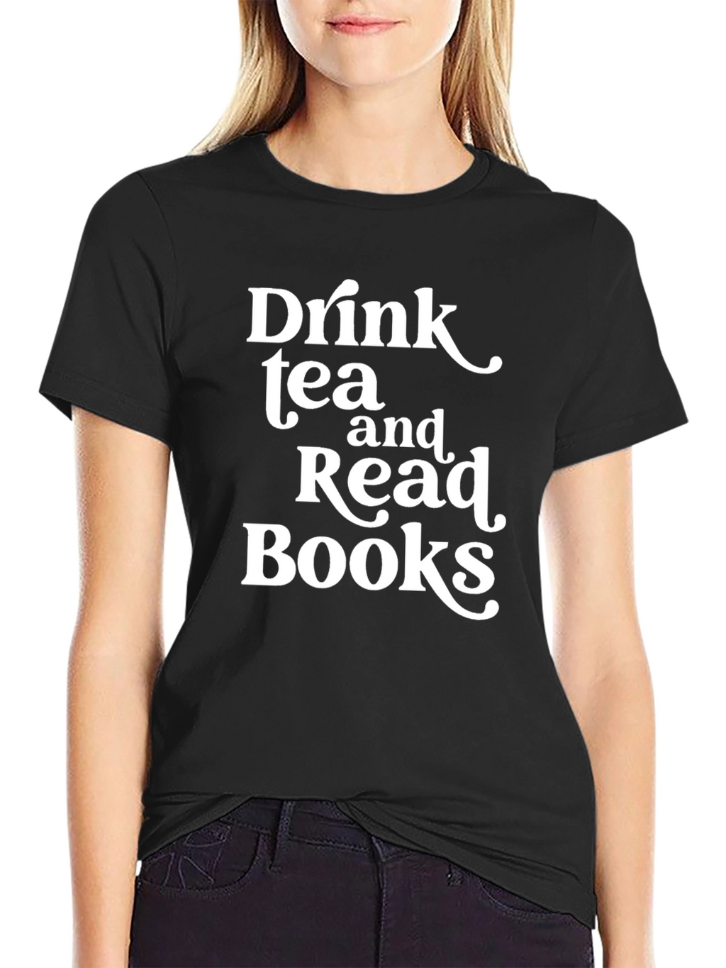 Drink Tea and Read Books Black T-Shirt