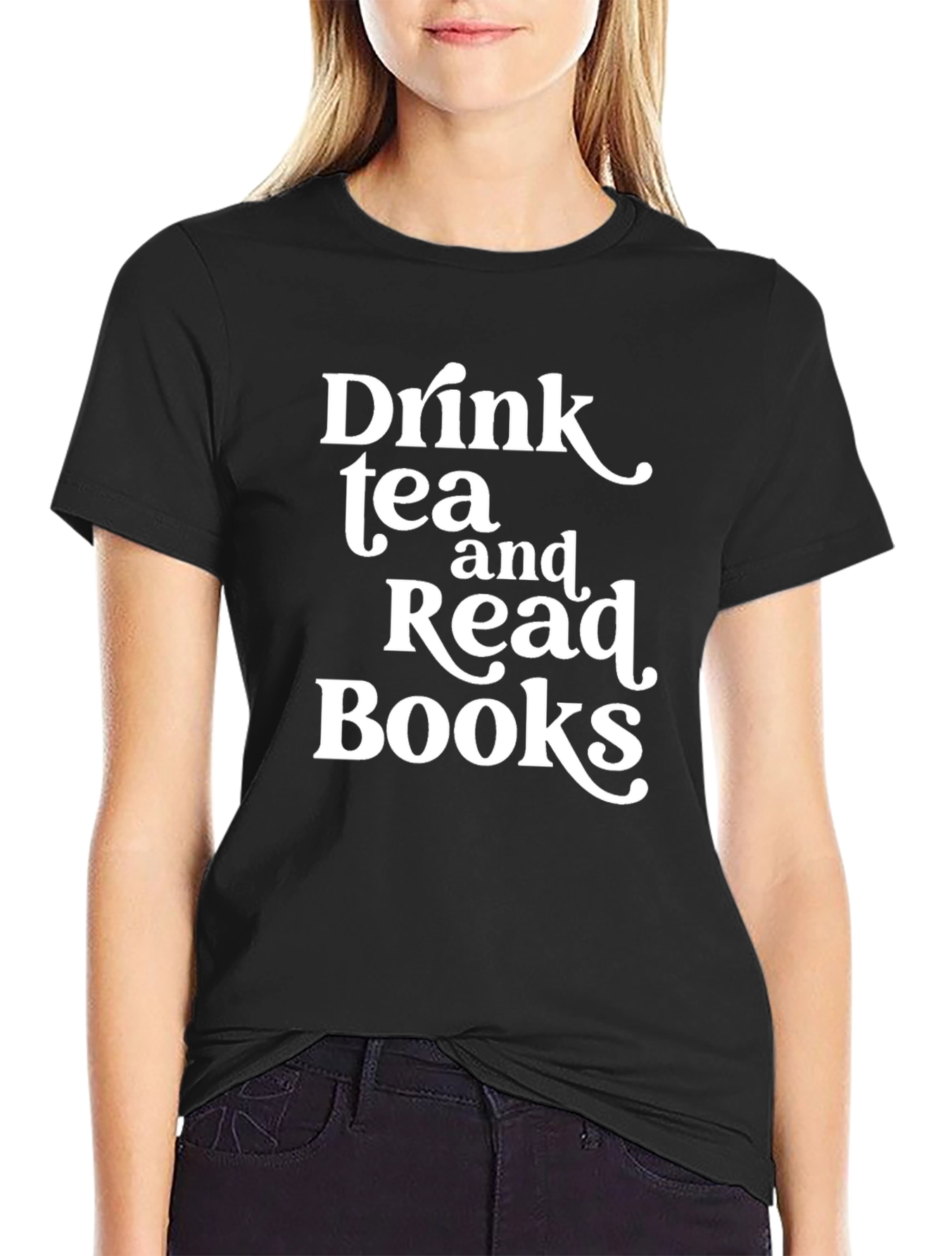 Drink Tea and Read Books Black T-Shirt