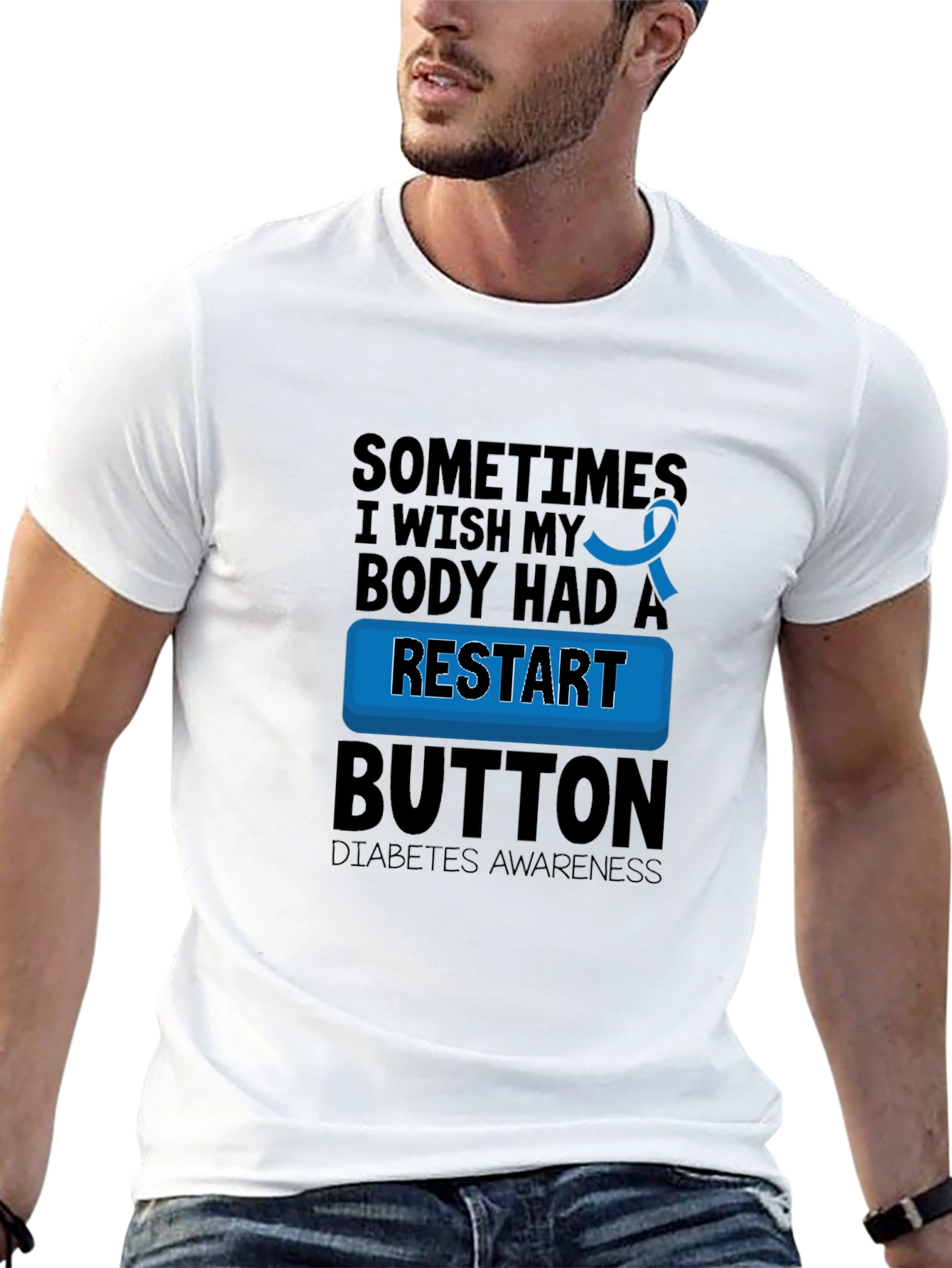 Diabetes Awareness Restart Button T-Shirt