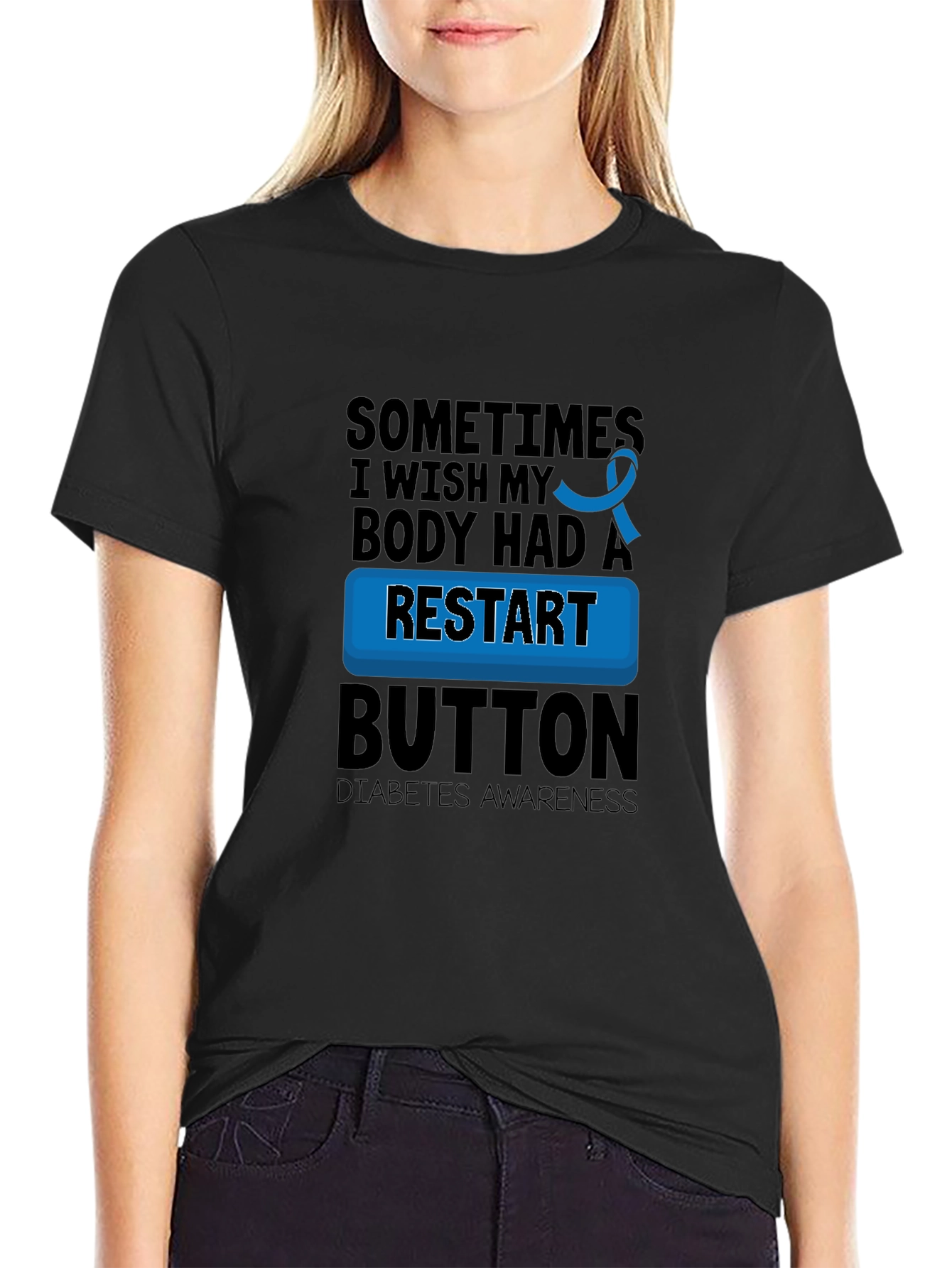 Diabetes Awareness Restart Button T-Shirt