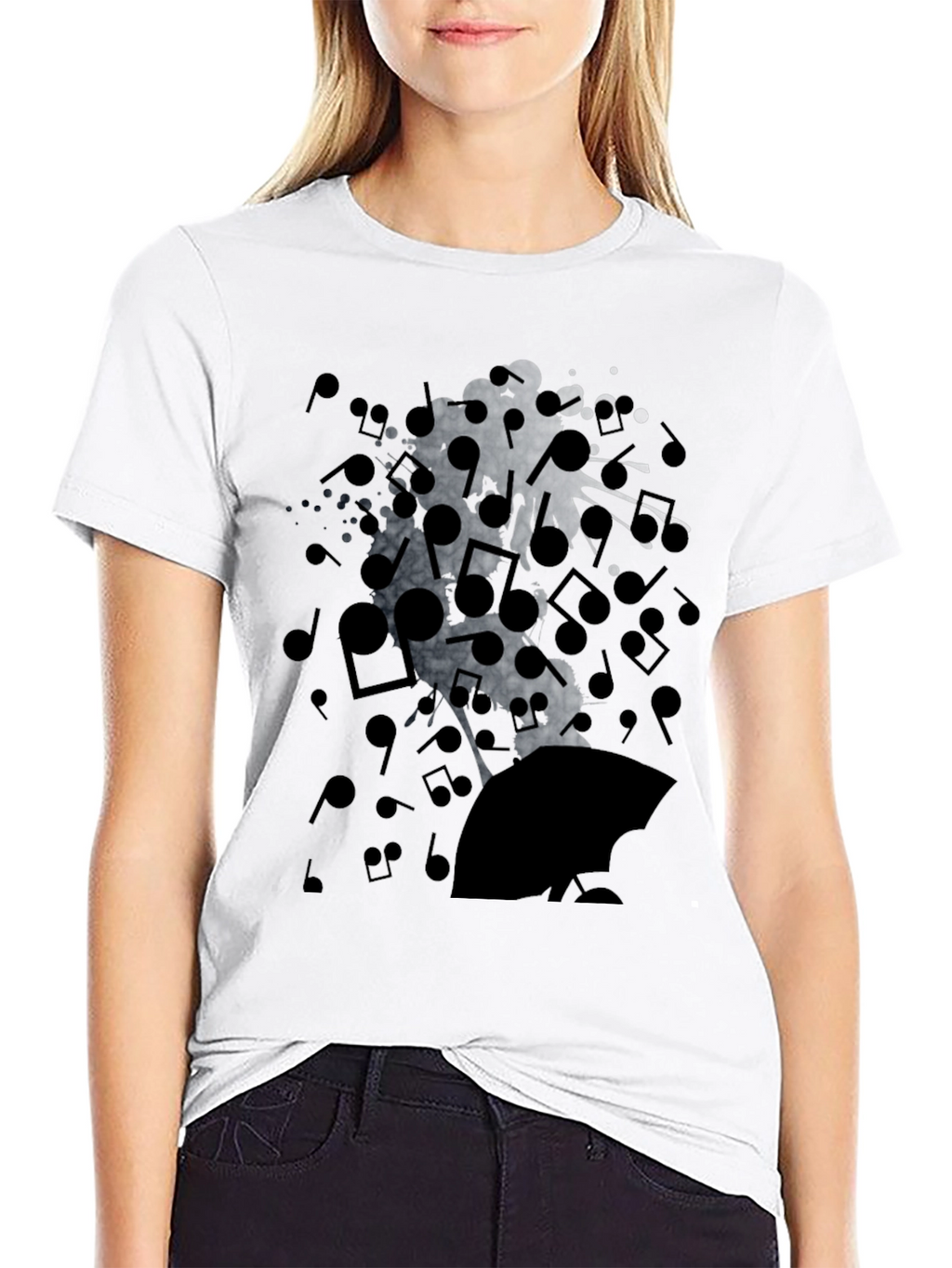 Music Notes Graphic T-Shirt - Soft Cotton Blend