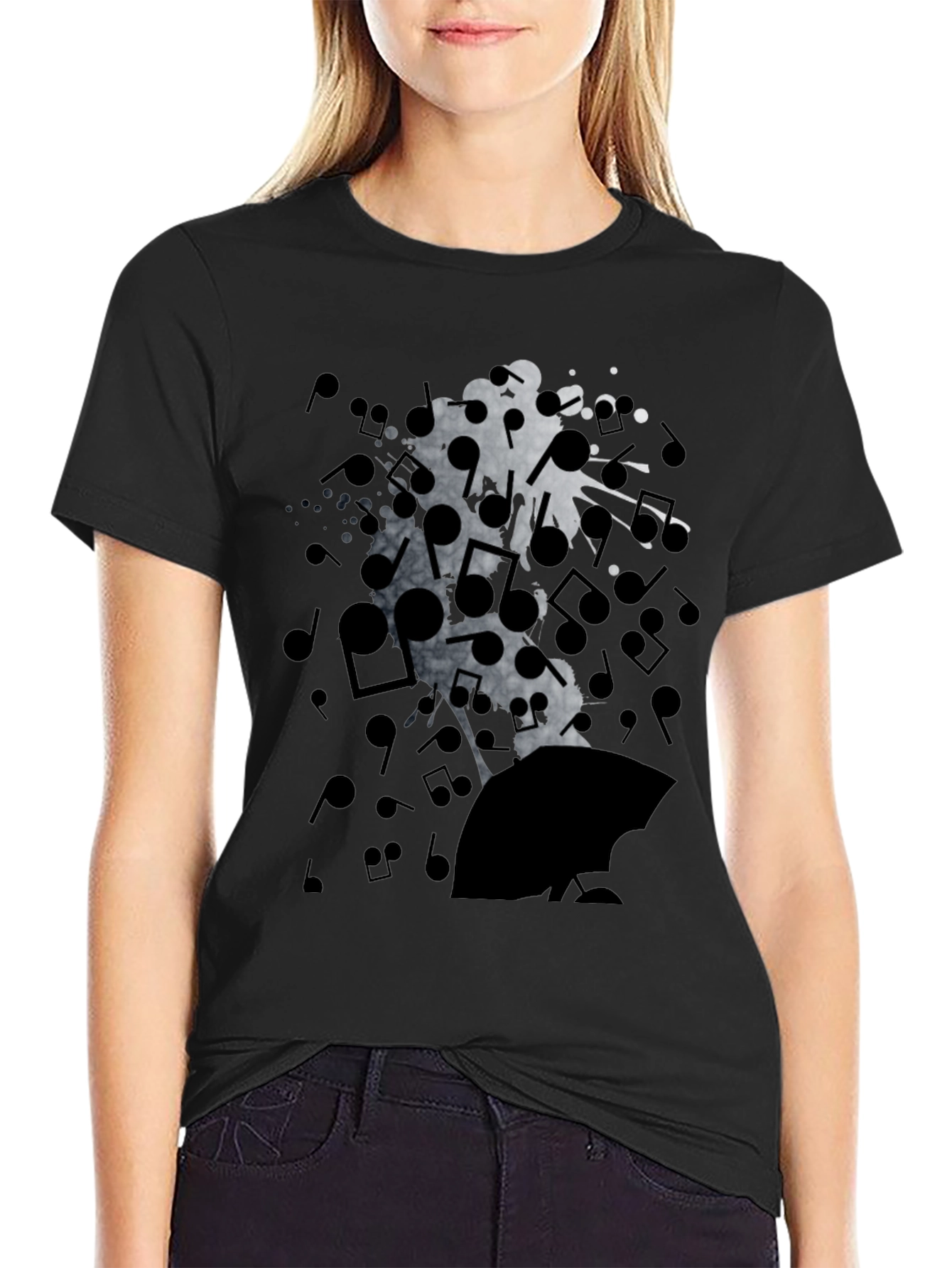 Music Notes Graphic T-Shirt - Soft Cotton Blend