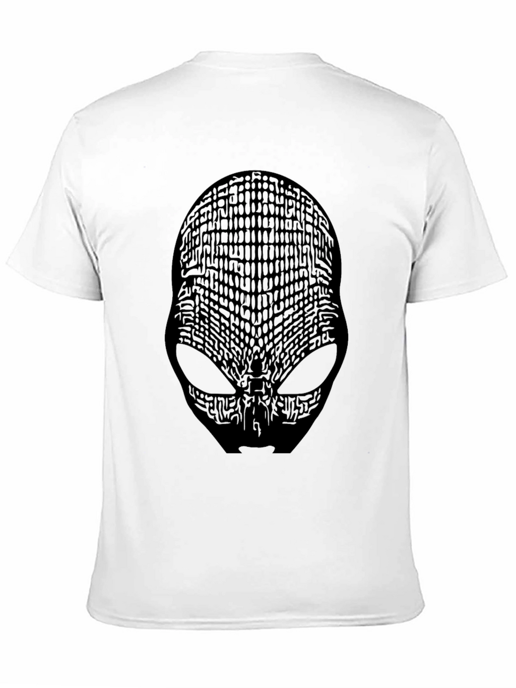 Abstract Alien Face Graphic Black T-Shirt