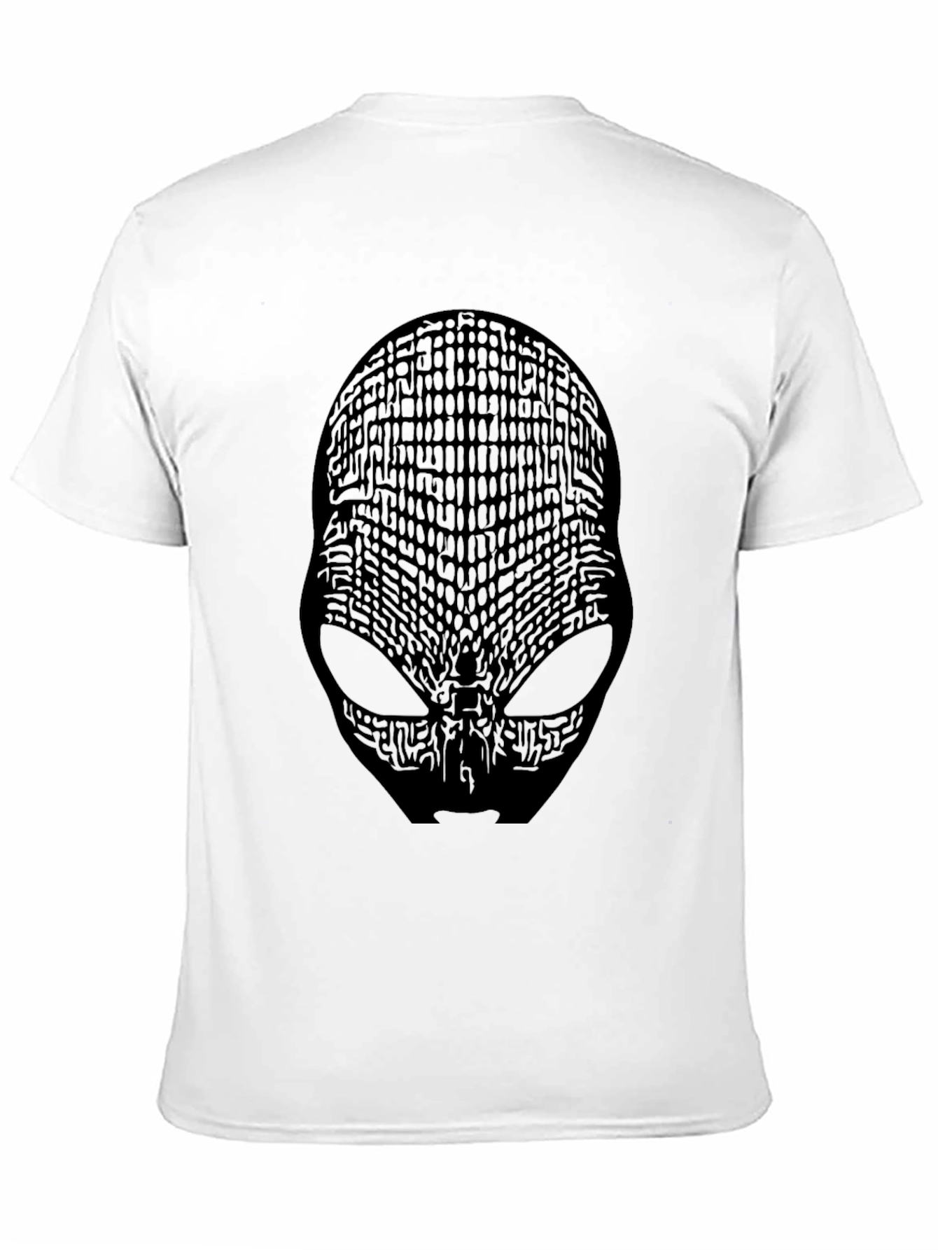 Abstract Alien Face Graphic Black T-Shirt