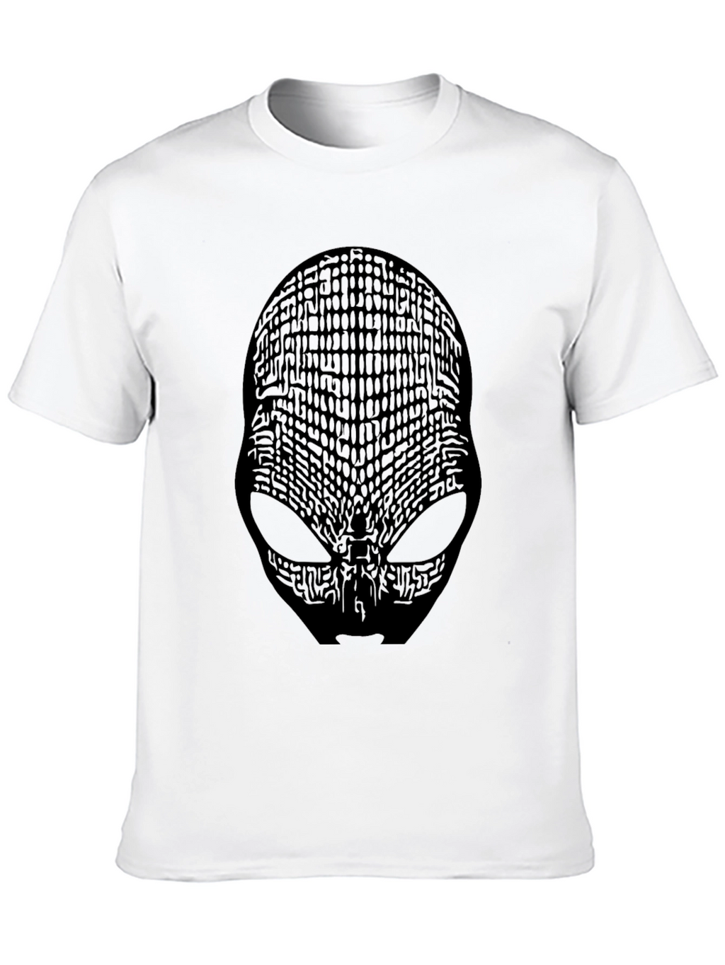 Abstract Alien Face Graphic Black T-Shirt