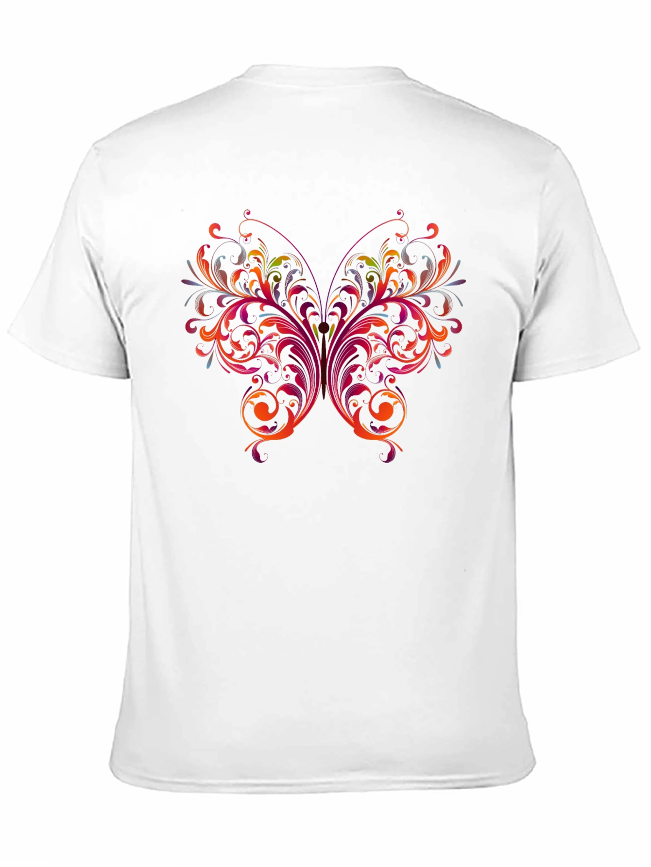 Floral Butterfly Graphic Black T-Shirt