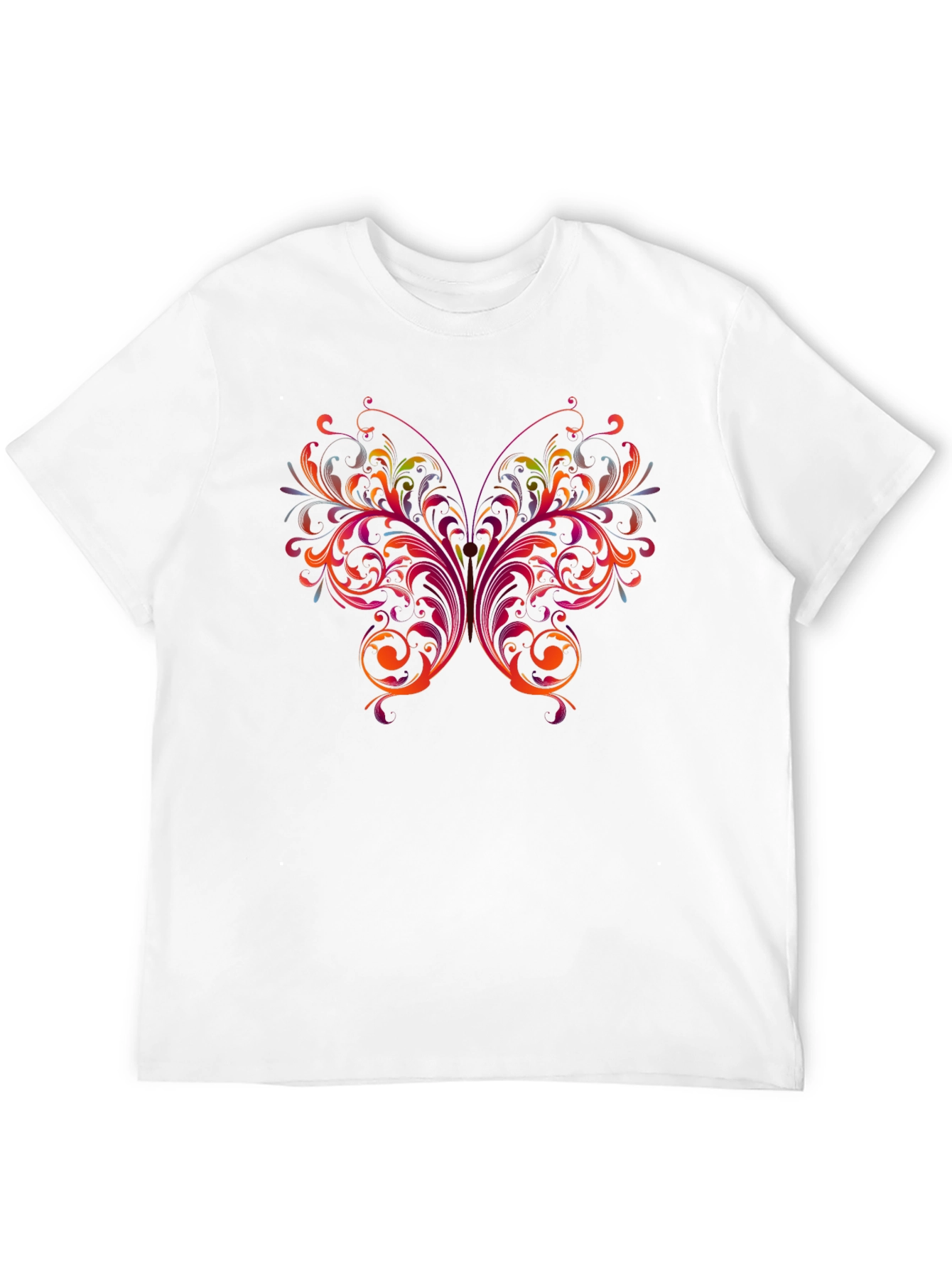 Floral Butterfly Graphic Black T-Shirt