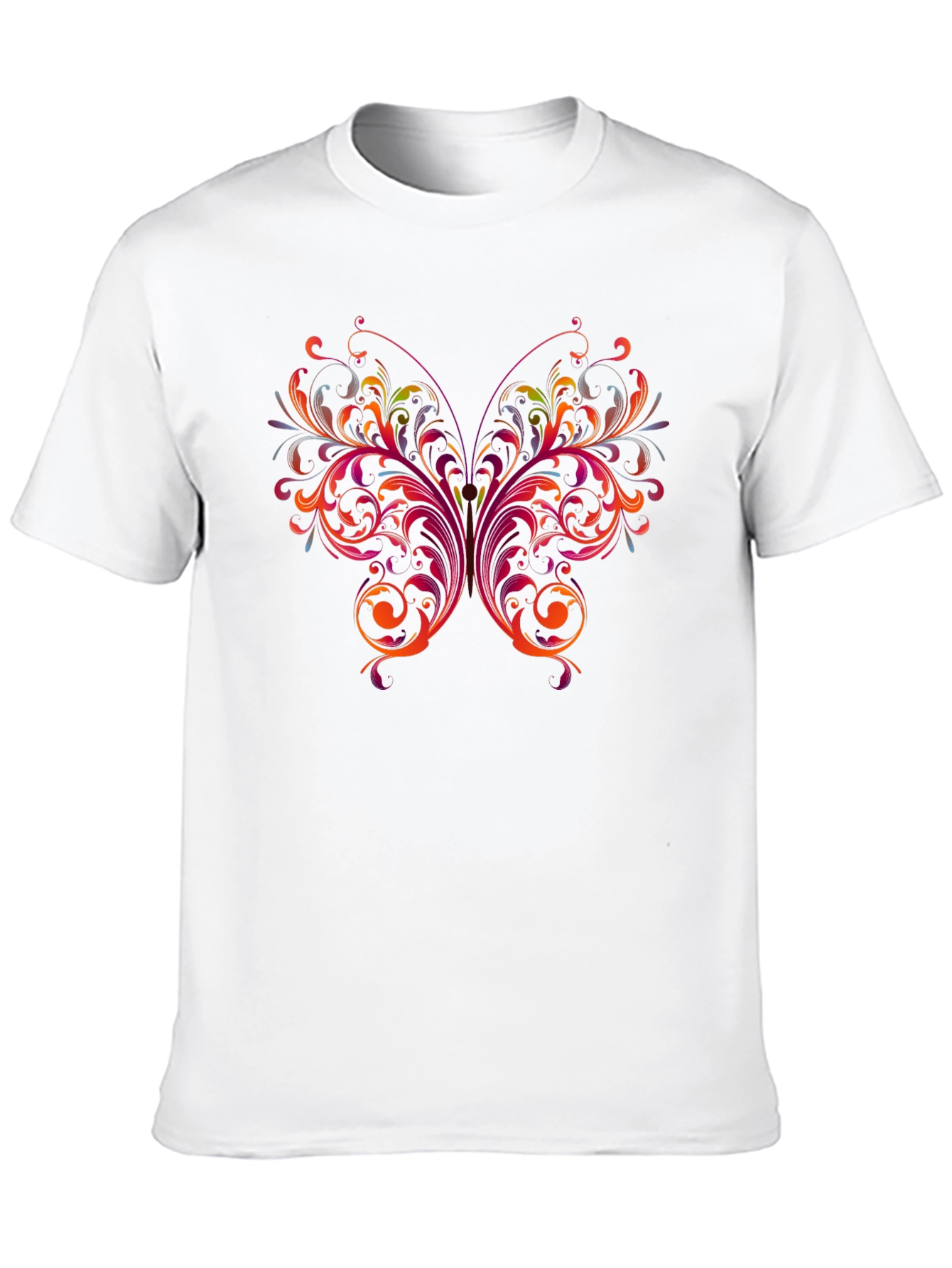 Floral Butterfly Graphic Black T-Shirt