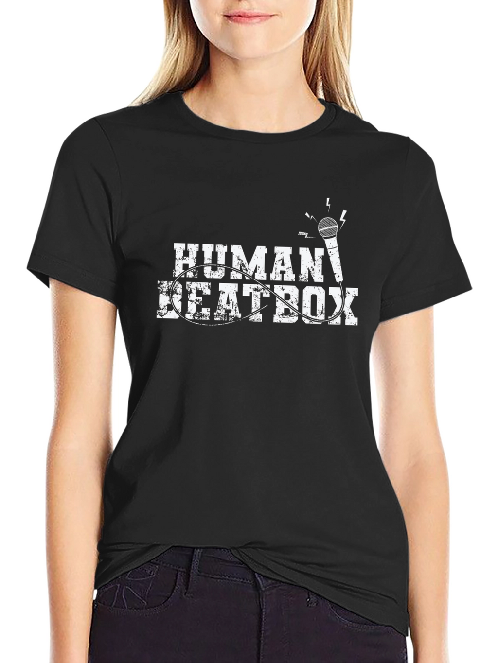 Human Beatbox Black Graphic Tee - Music Lover Shirt