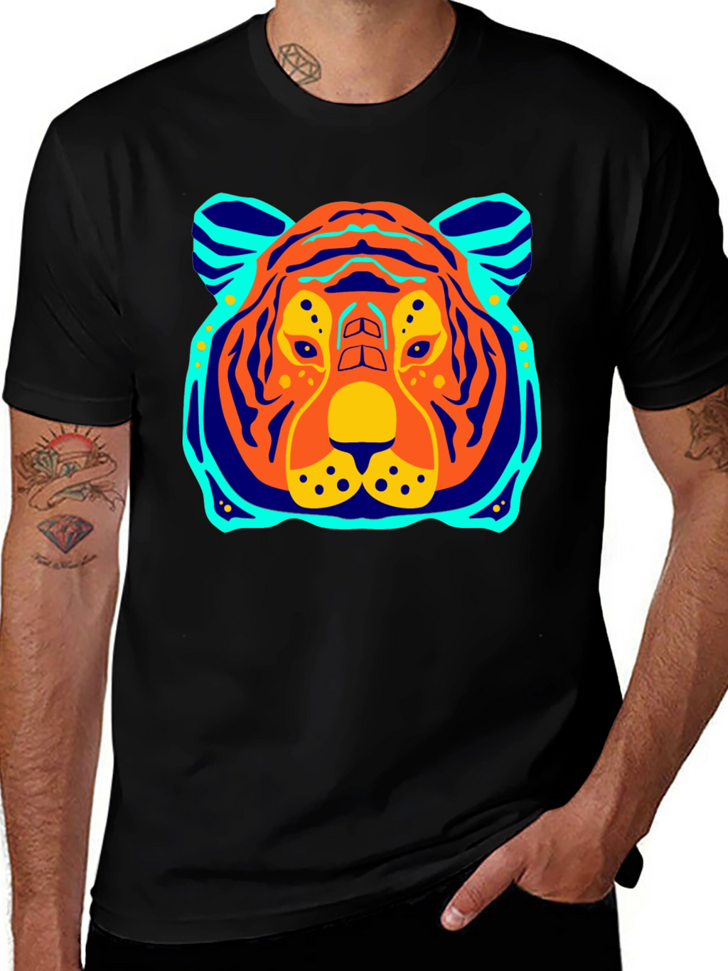 Tiger Graphic Tee - Bold Black T-Shirt