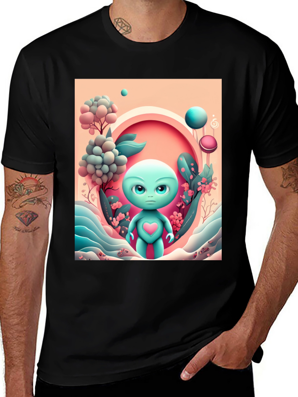 Alien Heart Tee - Funky Graphic T-Shirt