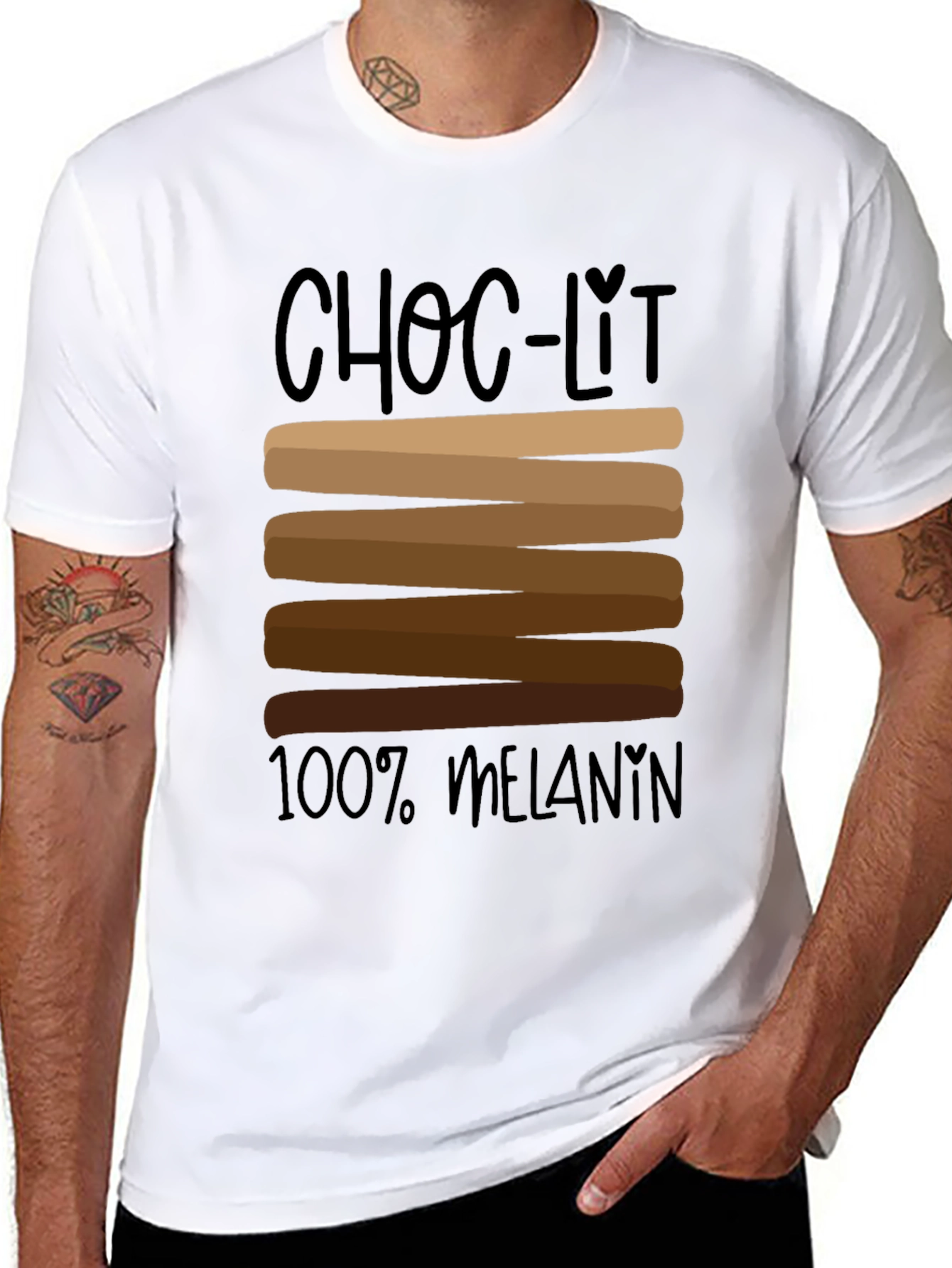 Choc-Lit 100% Melanin Black Graphic Tee