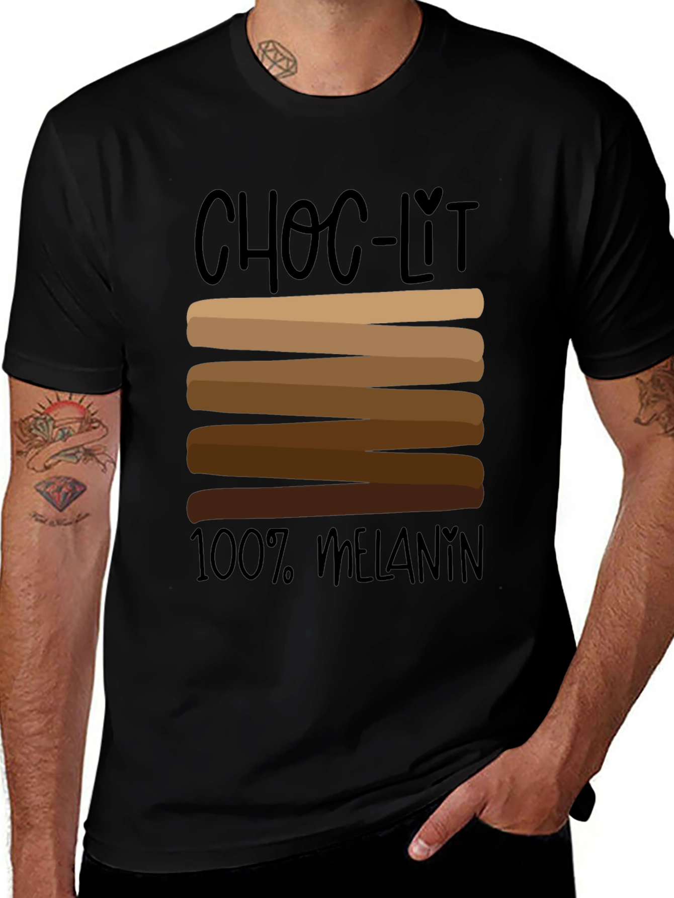 Choc-Lit 100% Melanin Black Graphic Tee