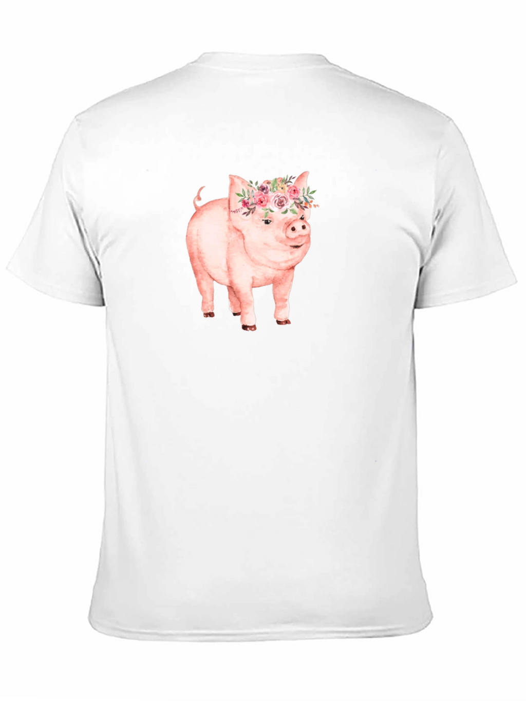 Pig with Floral Crown Graphic Tee