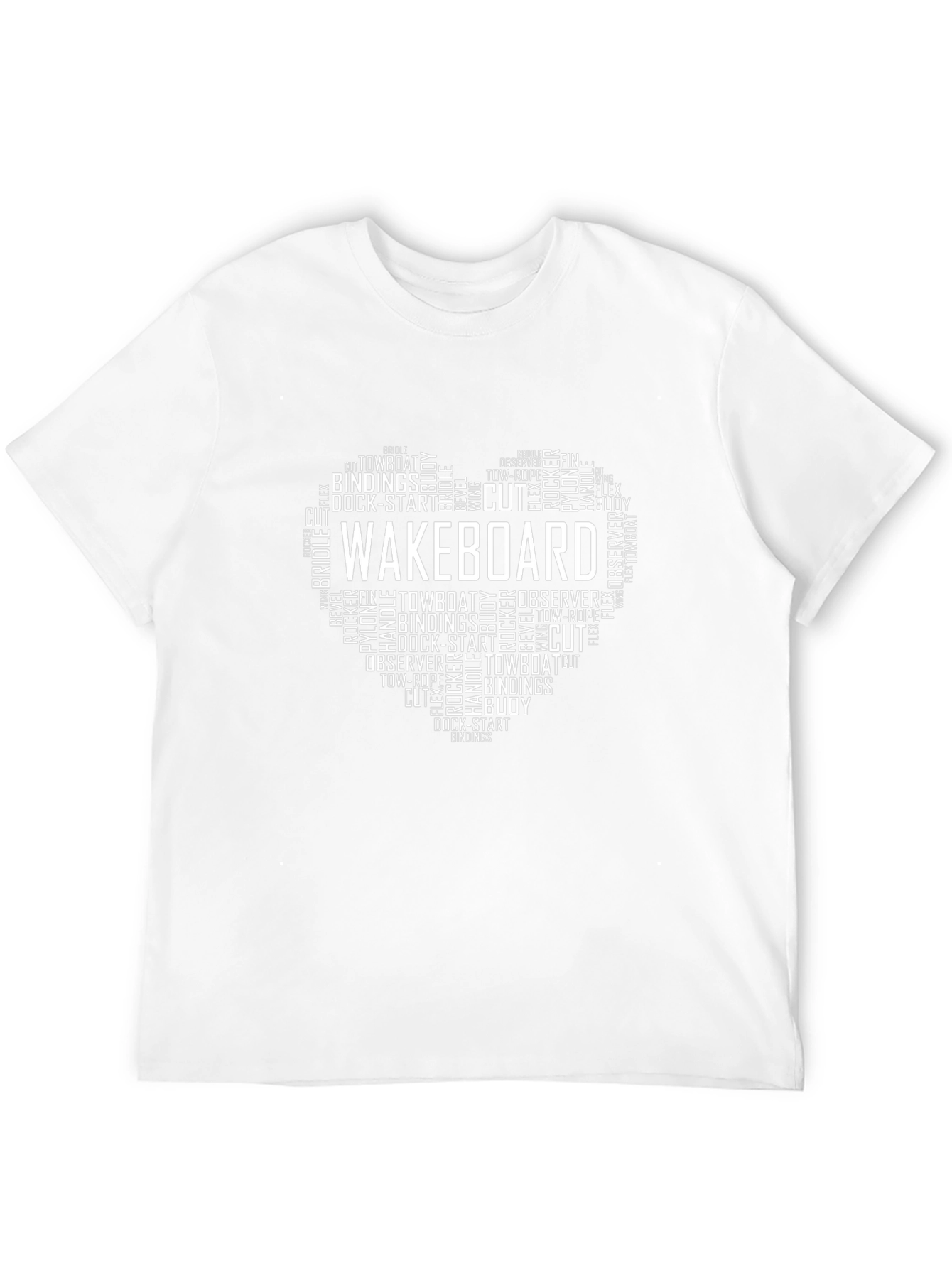 Wakeboard Heart Word Art Graphic T-Shirt