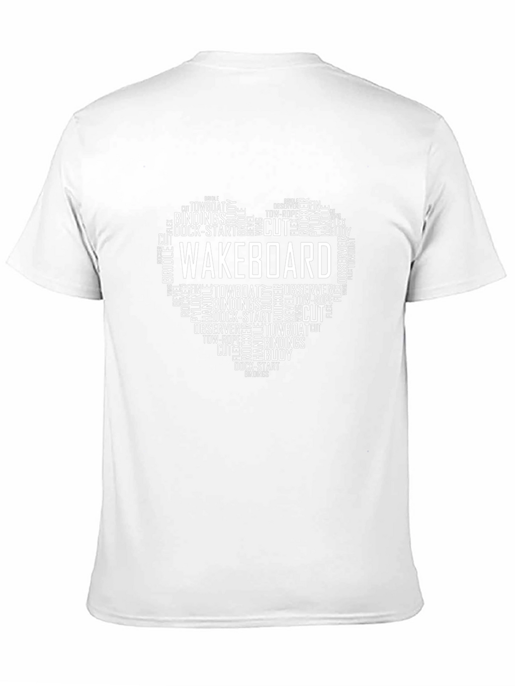 Wakeboard Heart Word Art Graphic T-Shirt