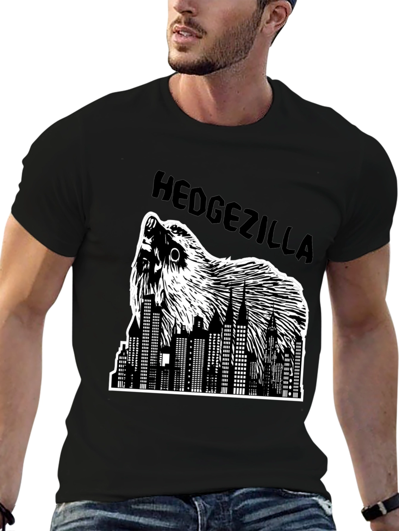 Hedgezilla T-Shirt - City Skyline Hedgehog Graphic Tee