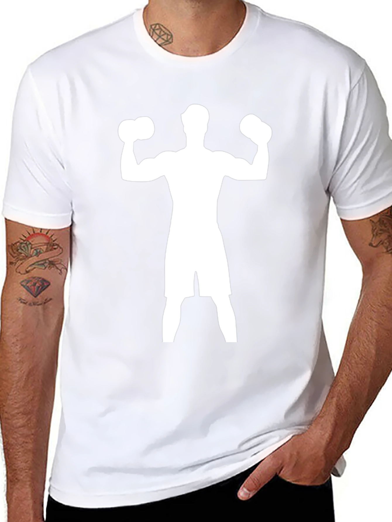 Weightlifting Silhouette Graphic Tee - Black