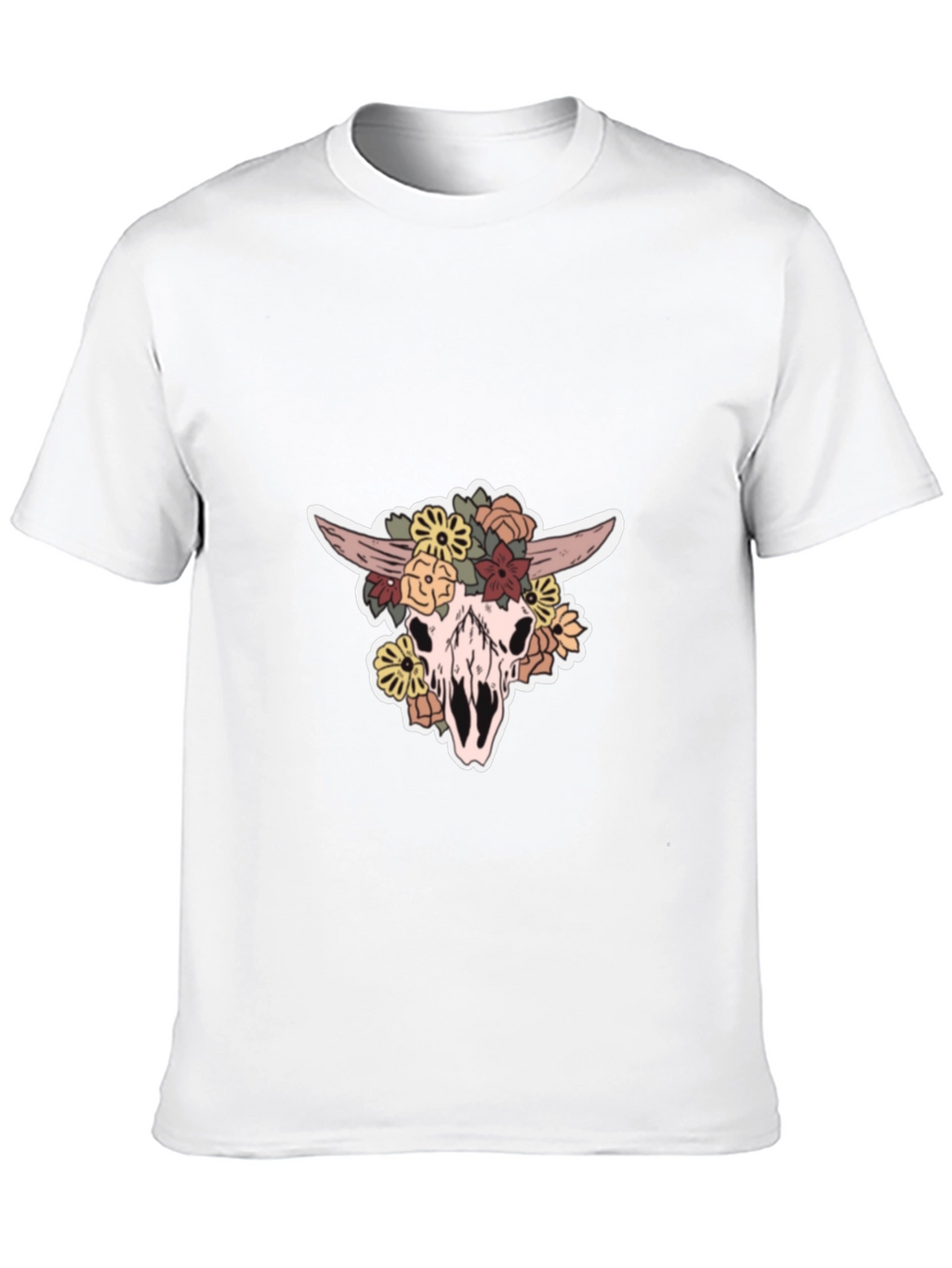 Floral Skull Graphic T-Shirt