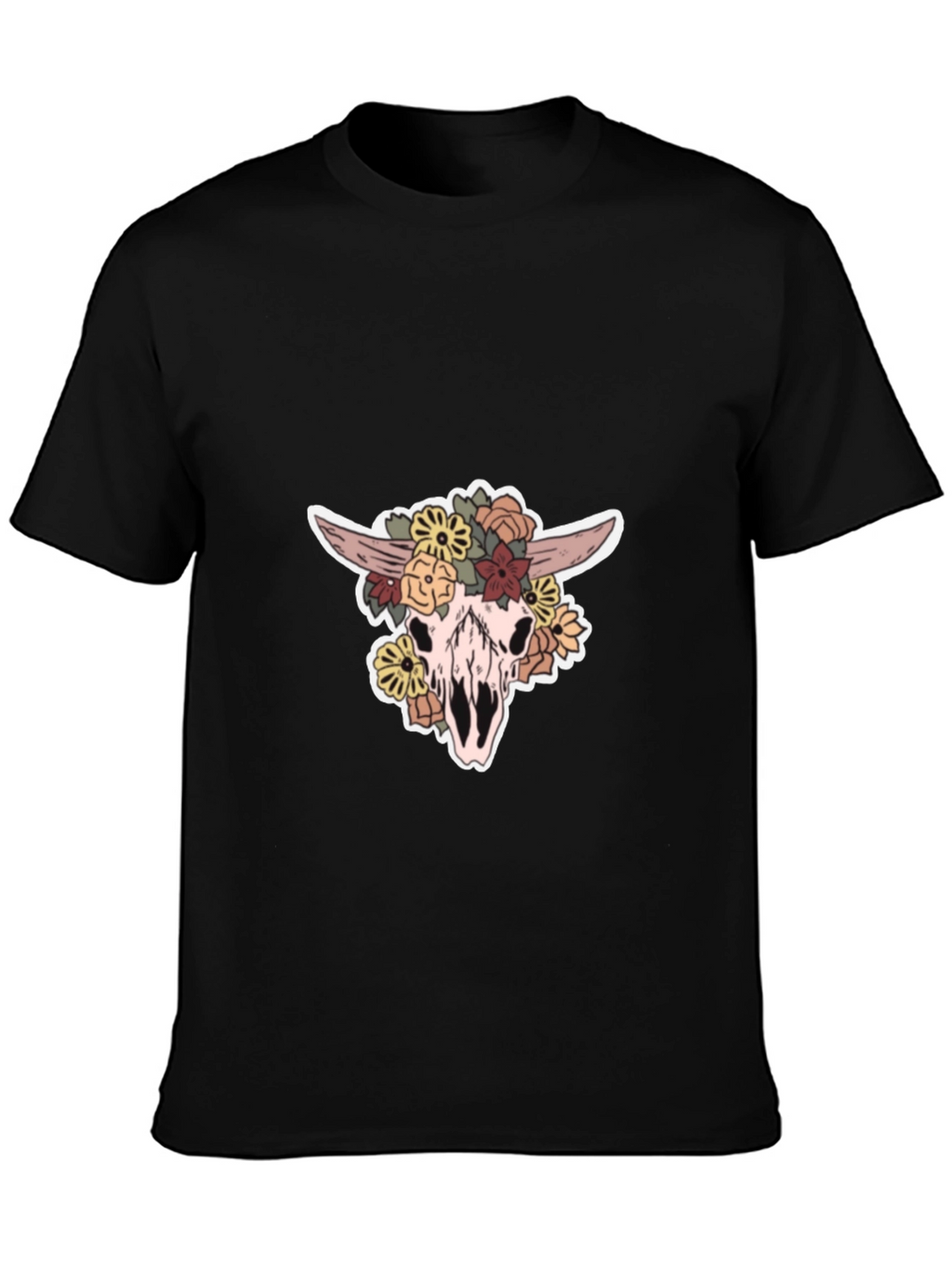 Floral Skull Graphic T-Shirt