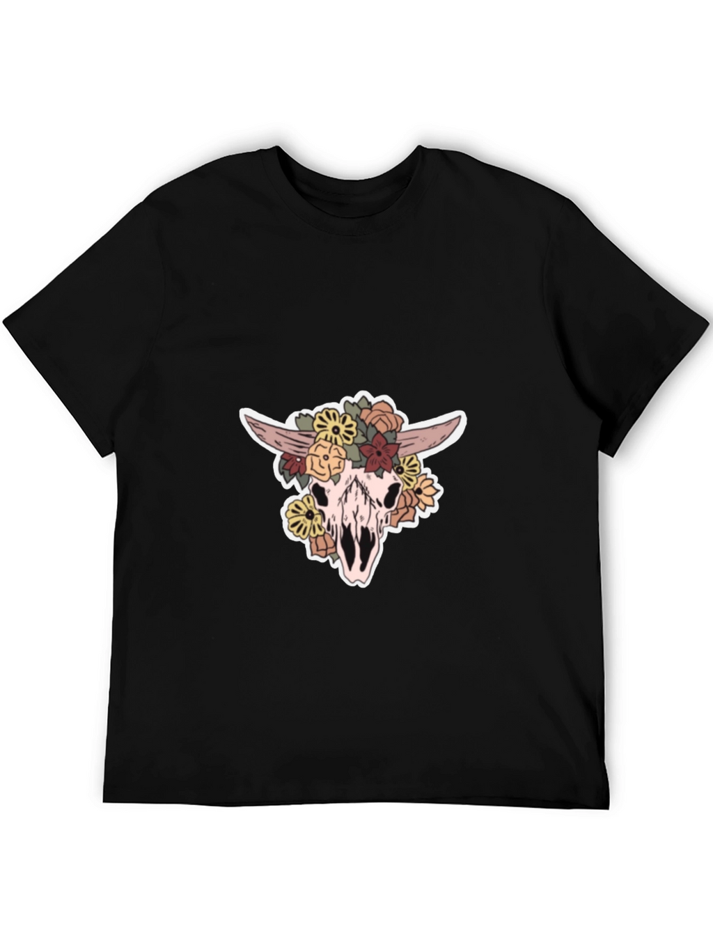 Floral Skull Graphic T-Shirt