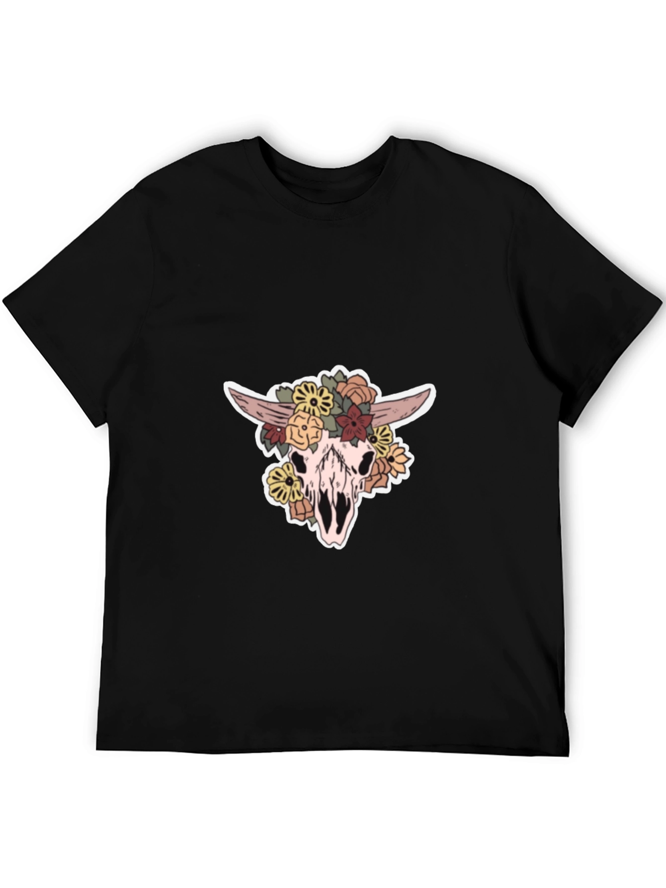 Floral Skull Graphic T-Shirt