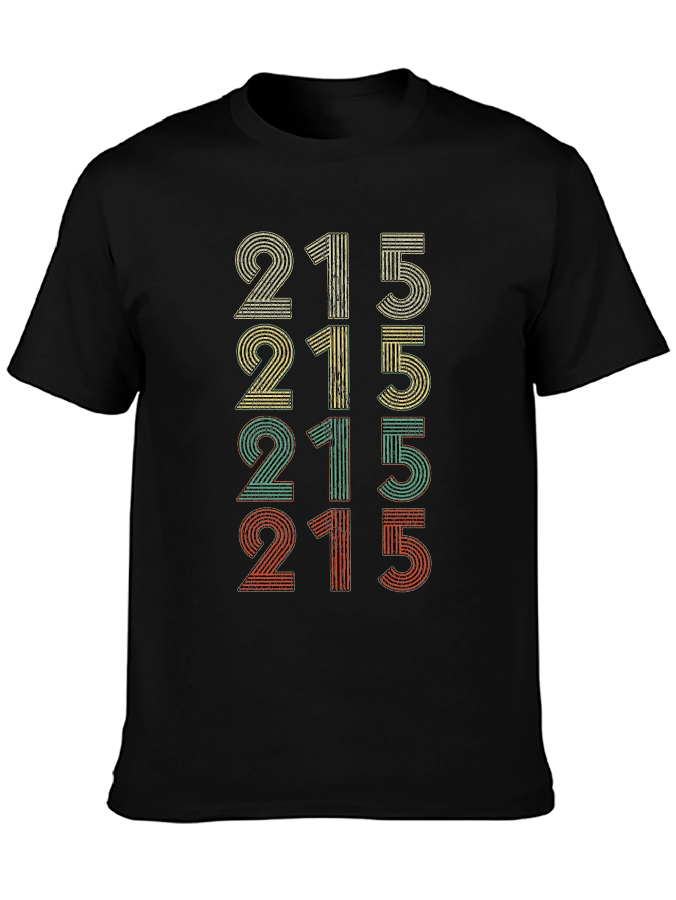 Retro 215 Graphic Tee - Vintage Style Mens T-Shirt