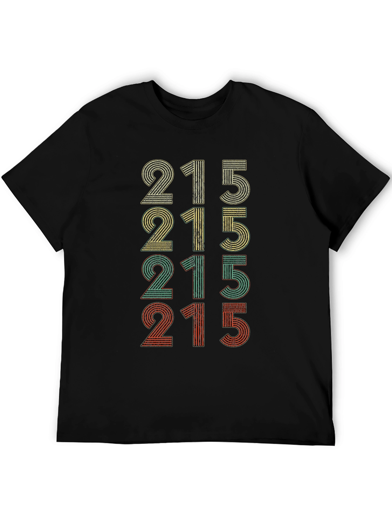 Retro 215 Graphic Tee - Vintage Style Mens T-Shirt