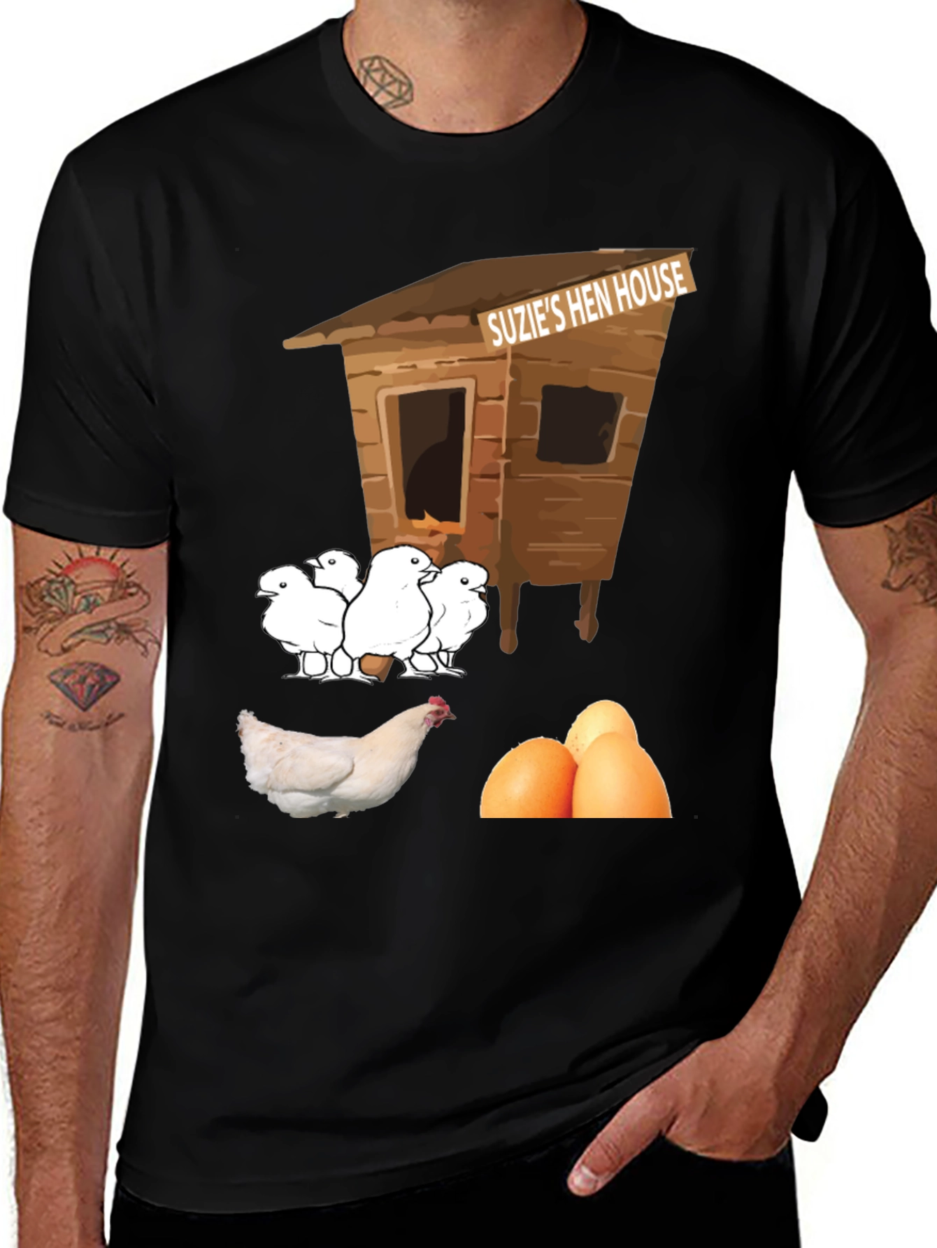 Funny Suzies Hen House T-Shirt Chicken & Eggs