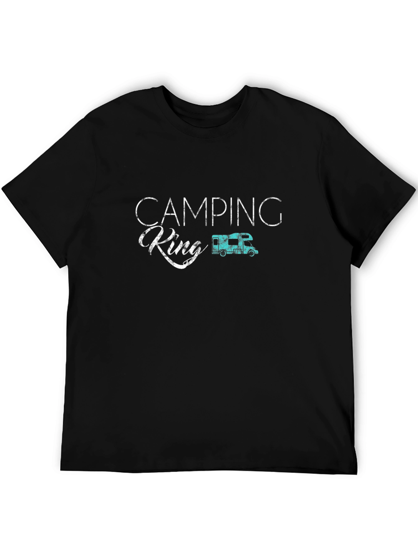 Camping King Graphic Tee - Black Cotton T-Shirt