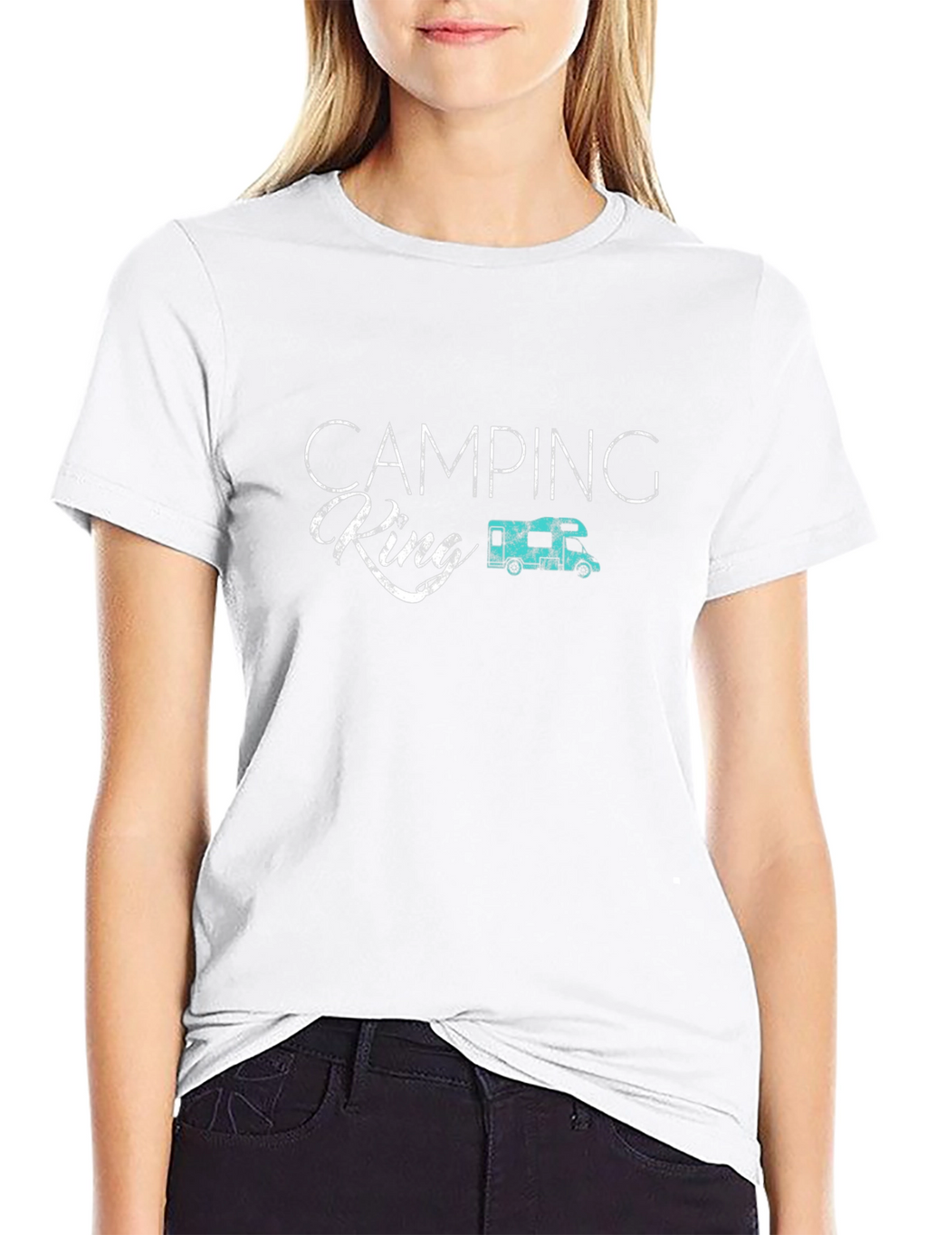 Camping King Graphic Tee - Black Cotton T-Shirt