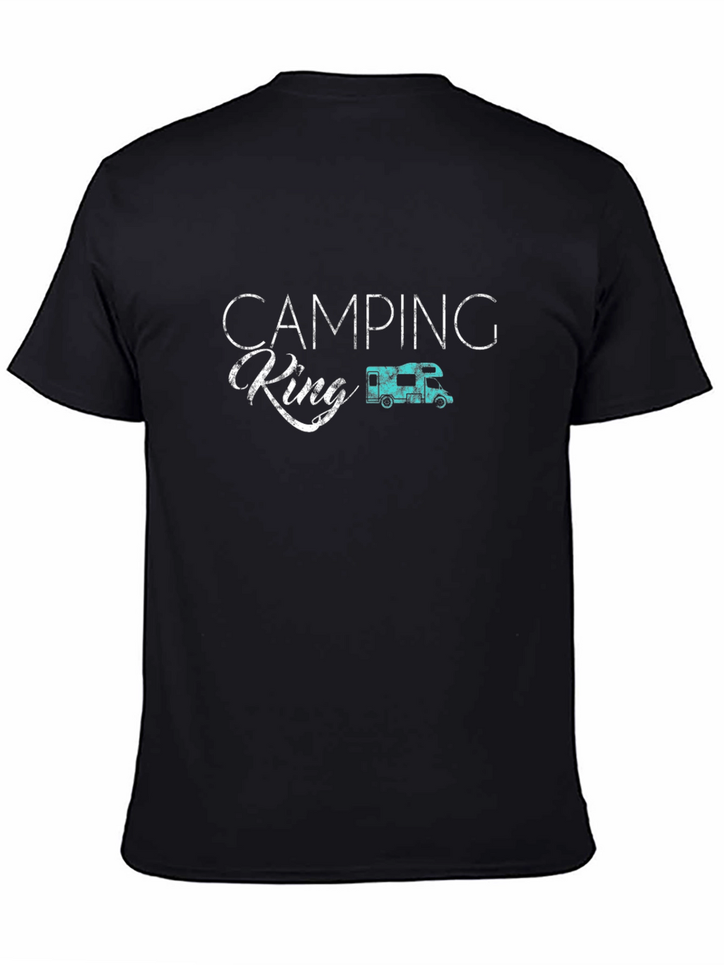 Camping King Graphic Tee - Black Cotton T-Shirt