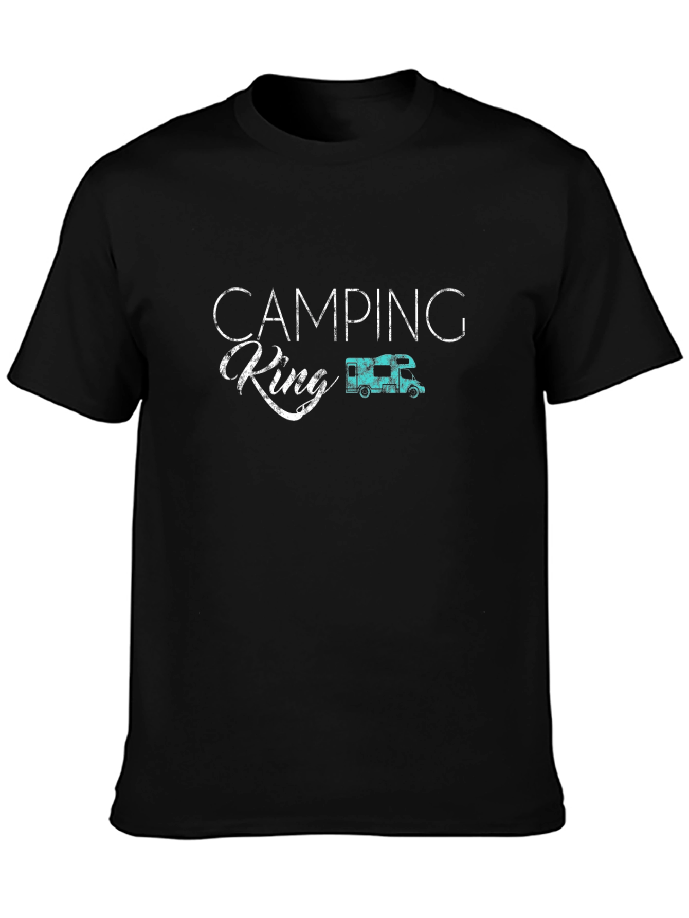 Camping King Graphic Tee - Black Cotton T-Shirt