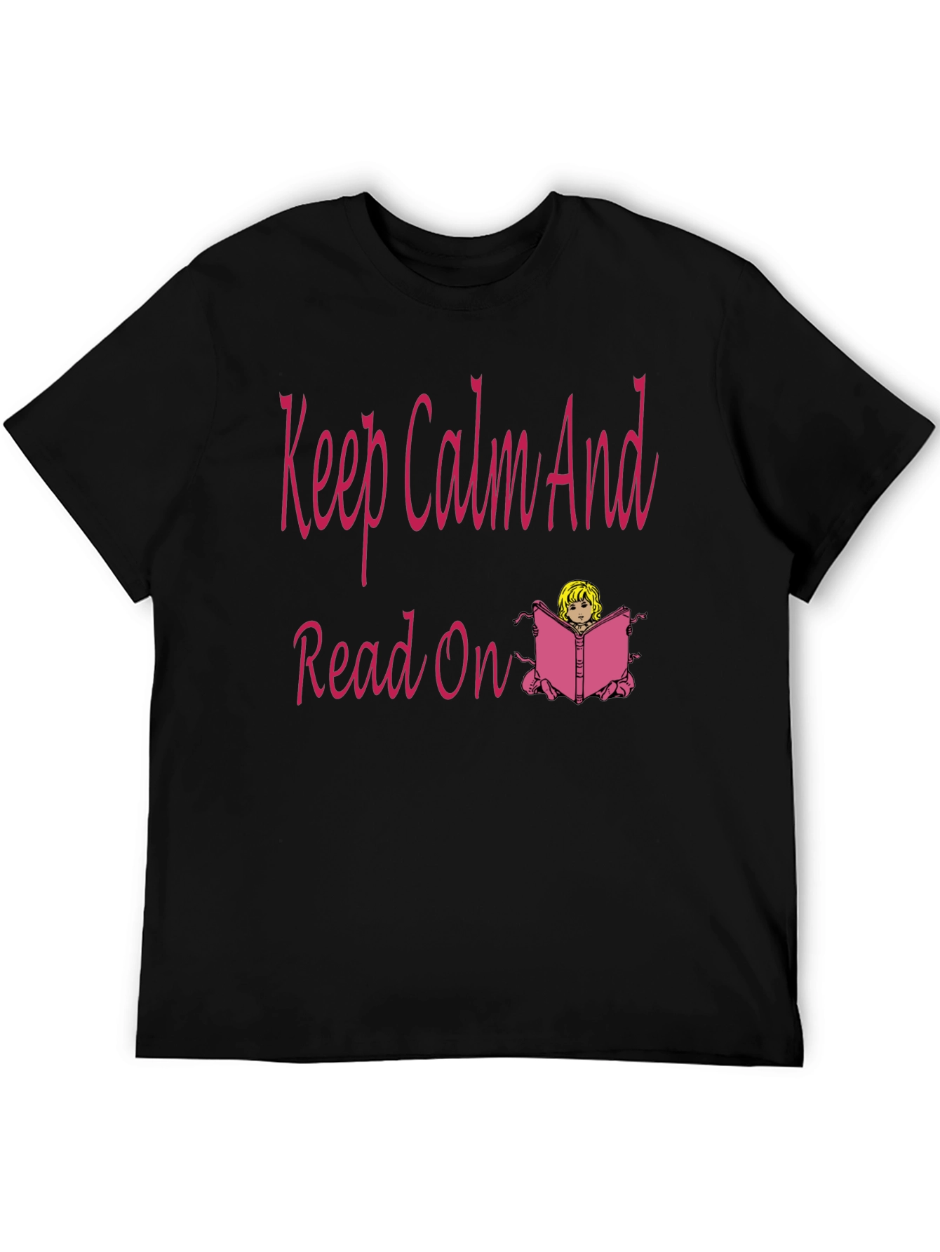 Keep Calm Read On T-Shirt - Black Cotton Casual Wear
