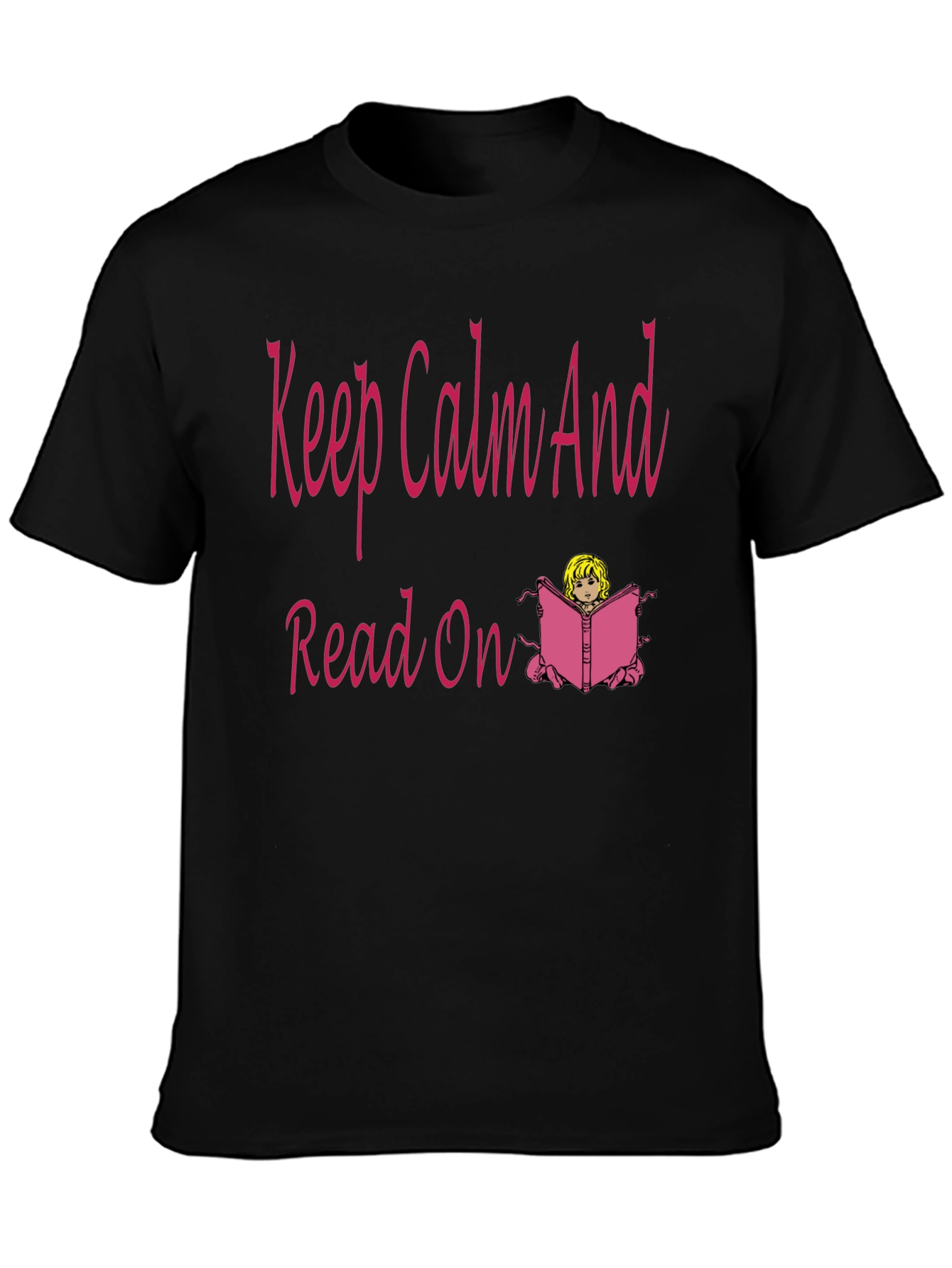 Keep Calm Read On T-Shirt - Black Cotton Casual Wear