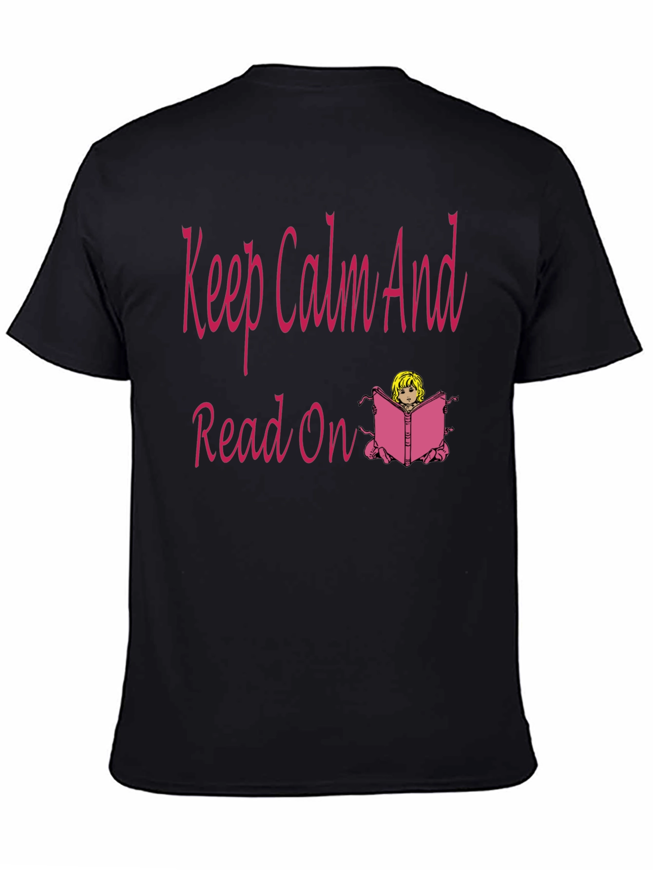 Keep Calm Read On T-Shirt - Black Cotton Casual Wear