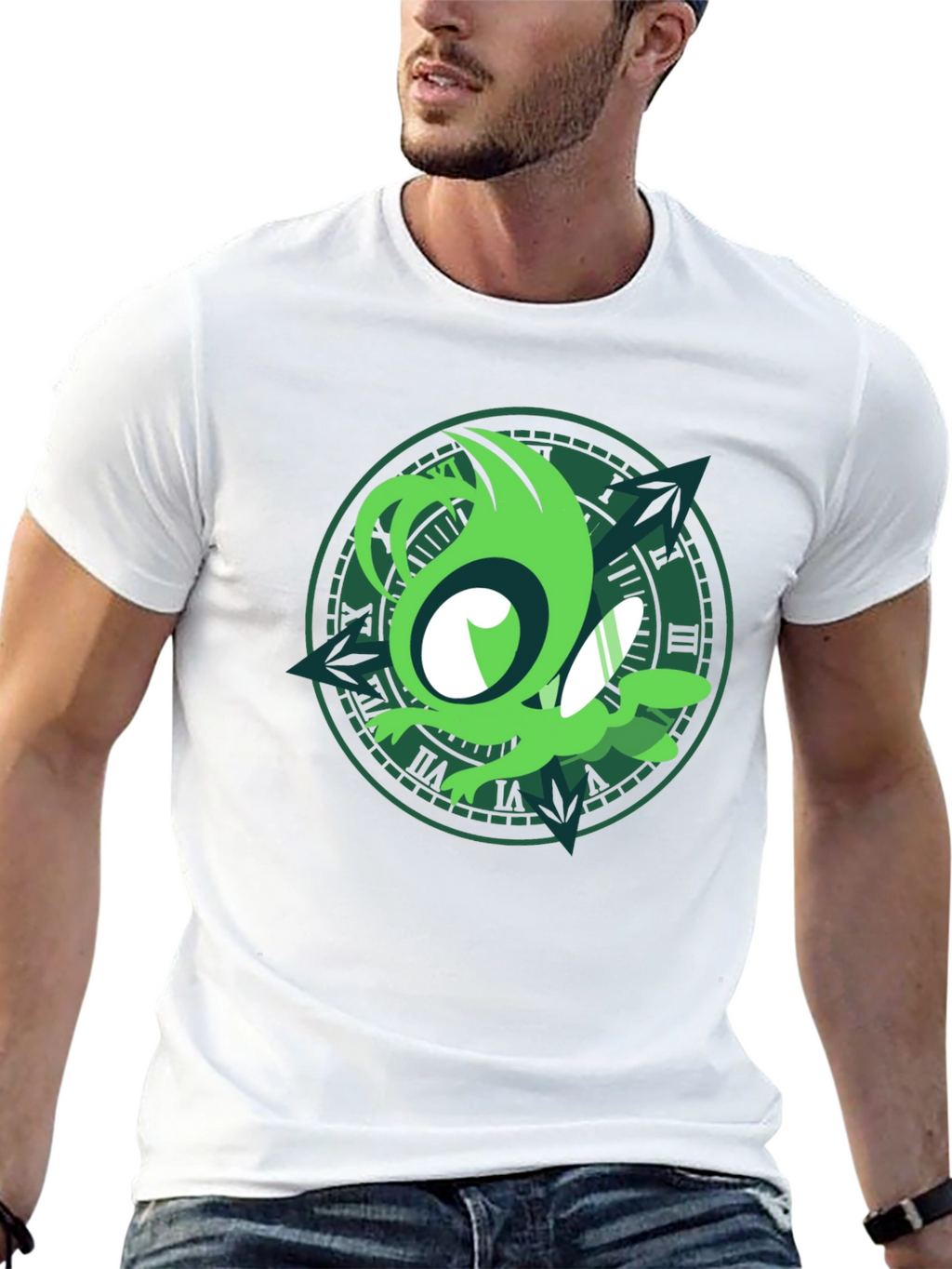 Green Creature Clock T-Shirt