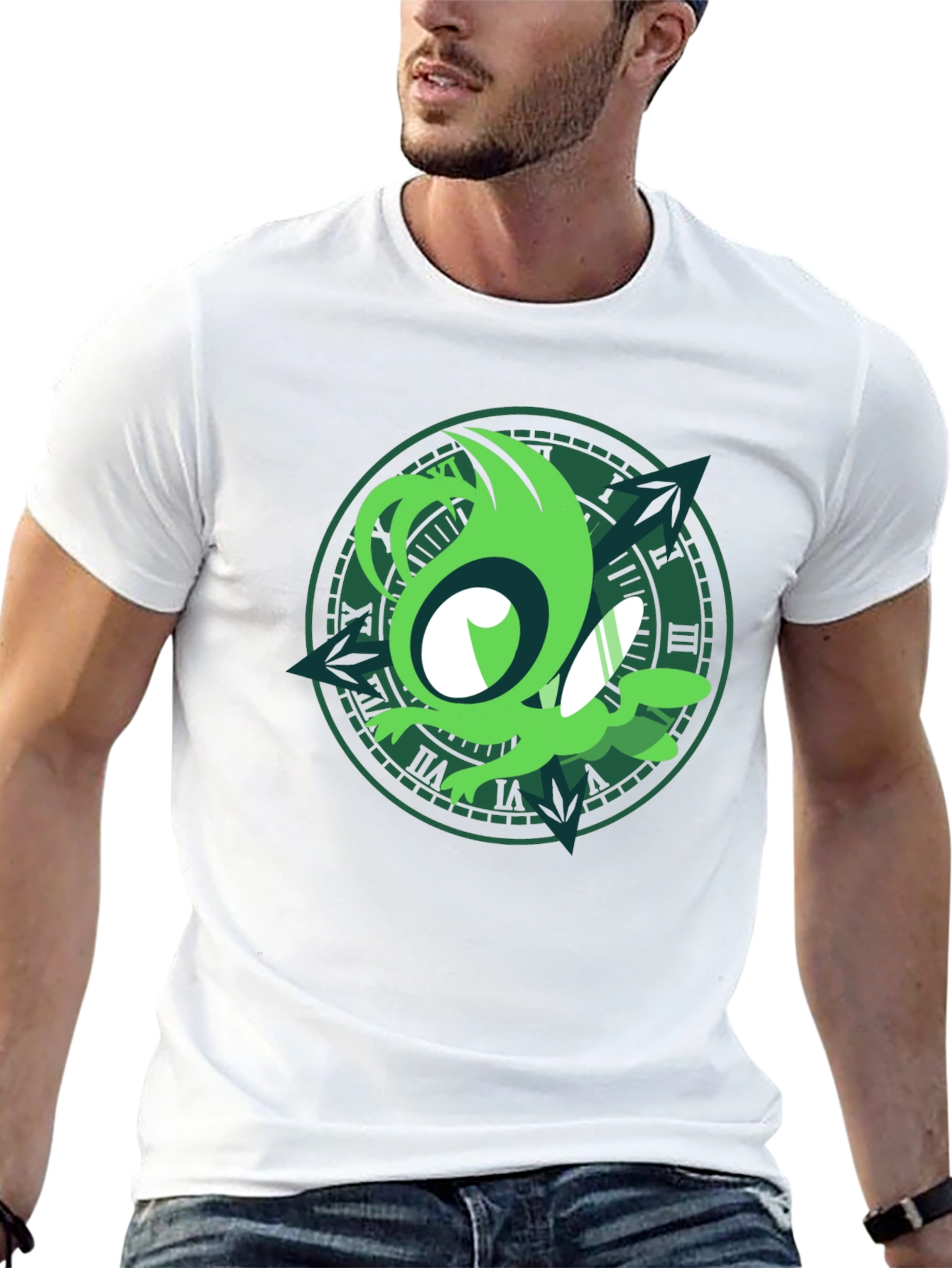 Green Creature Clock T-Shirt