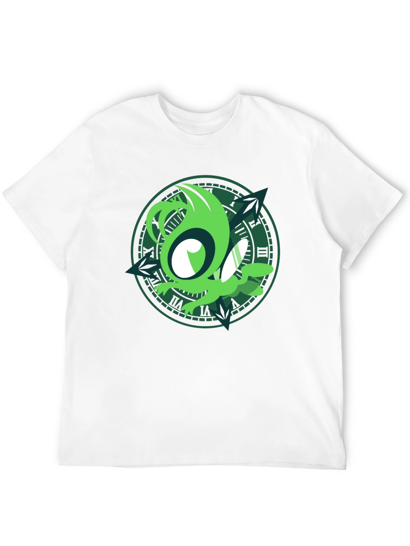 Green Creature Clock T-Shirt
