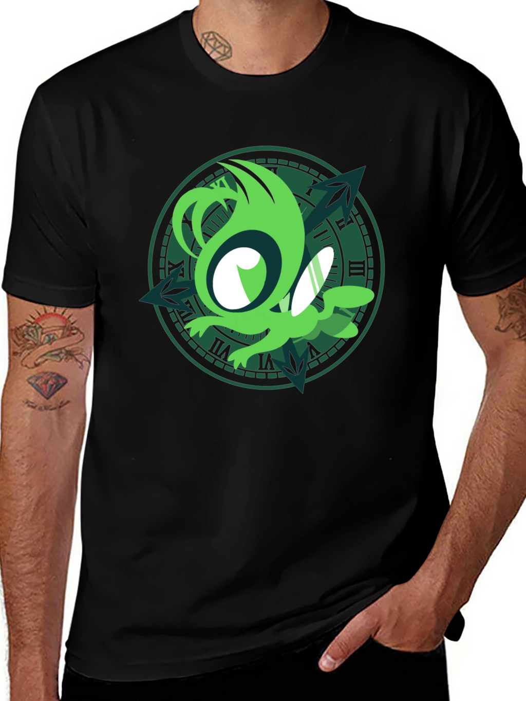 Green Creature Clock T-Shirt