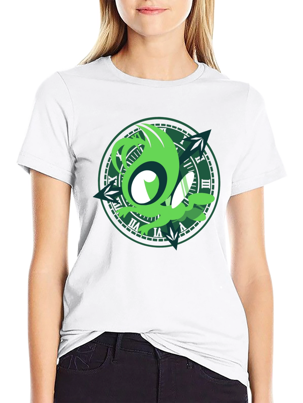Green Creature Clock T-Shirt