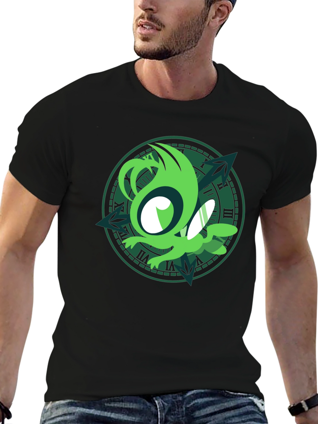 Green Creature Clock T-Shirt