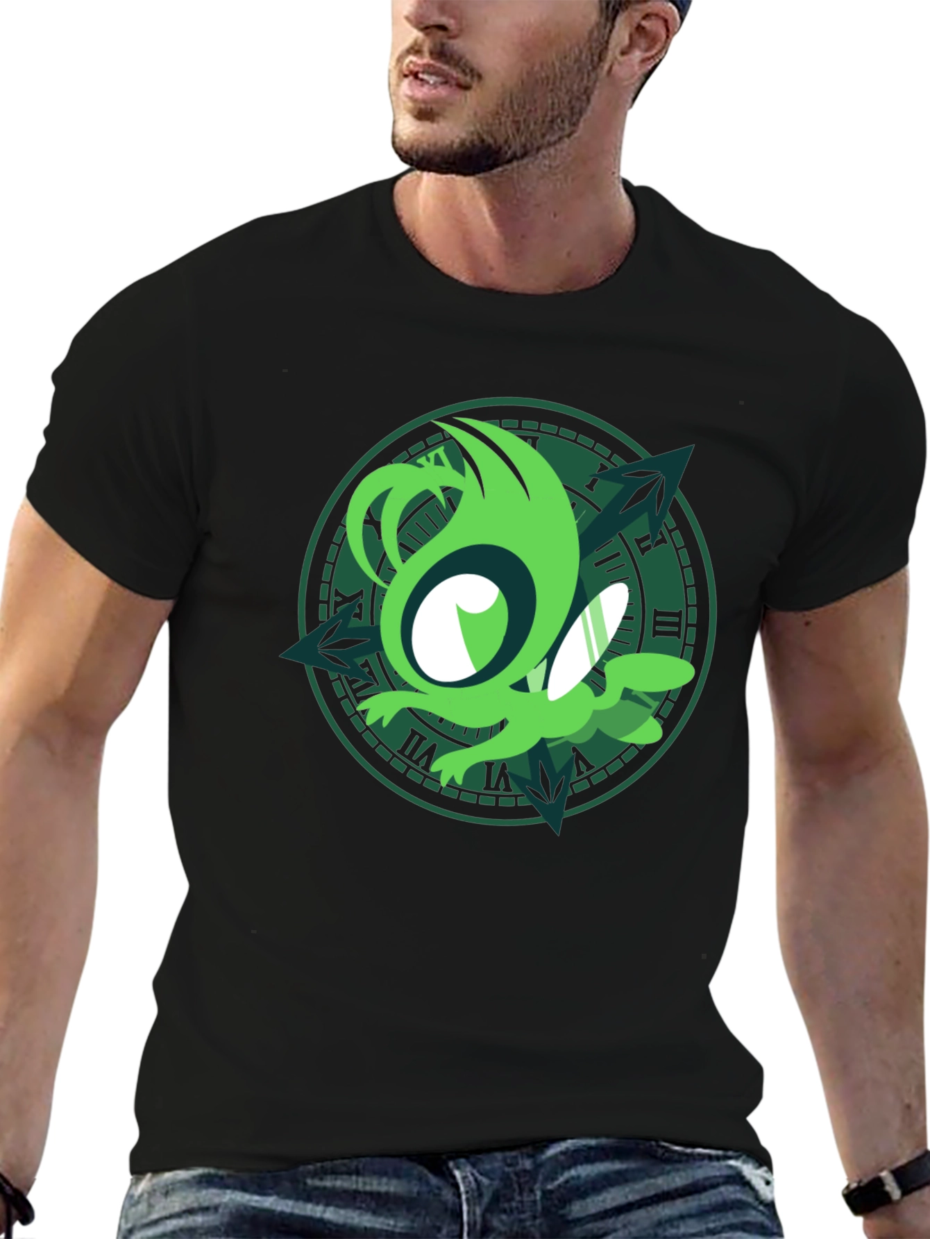 Green Creature Clock T-Shirt