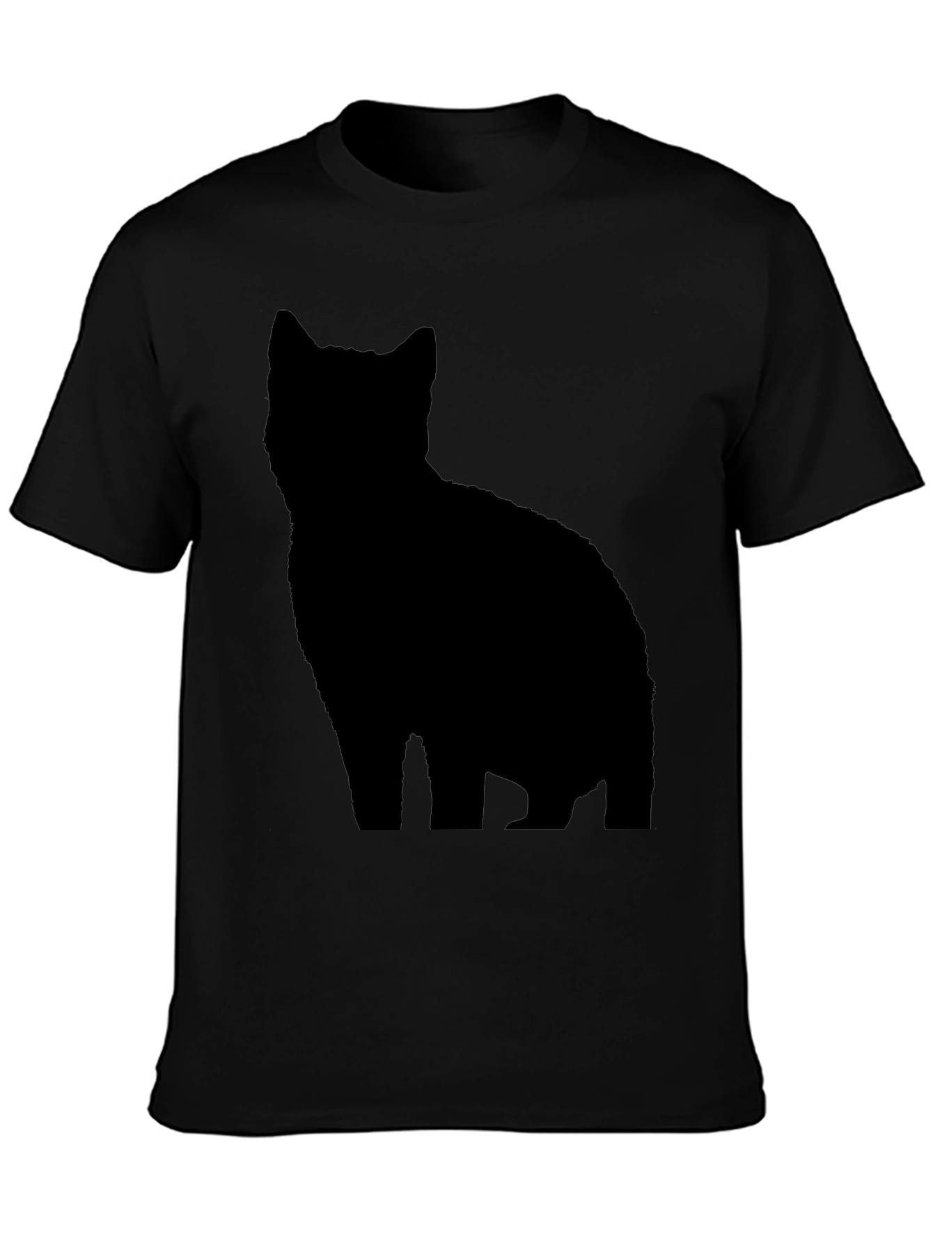 Black Cat Silhouette T-Shirt - Stylish & Unique Tee