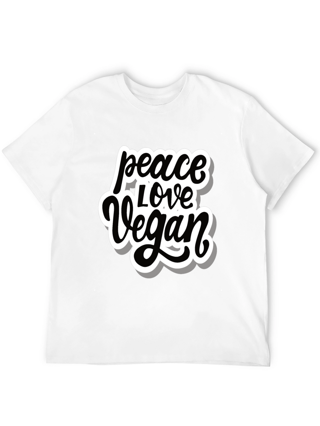 Peace Love Vegan T-Shirt - Black Graphic Tee
