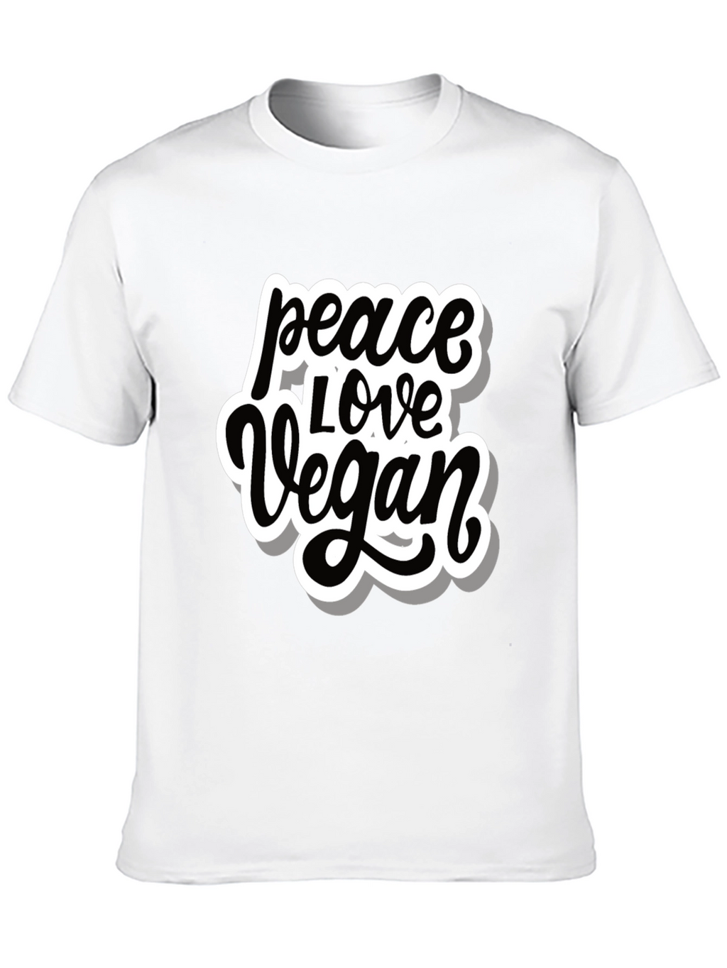 Peace Love Vegan T-Shirt - Black Graphic Tee