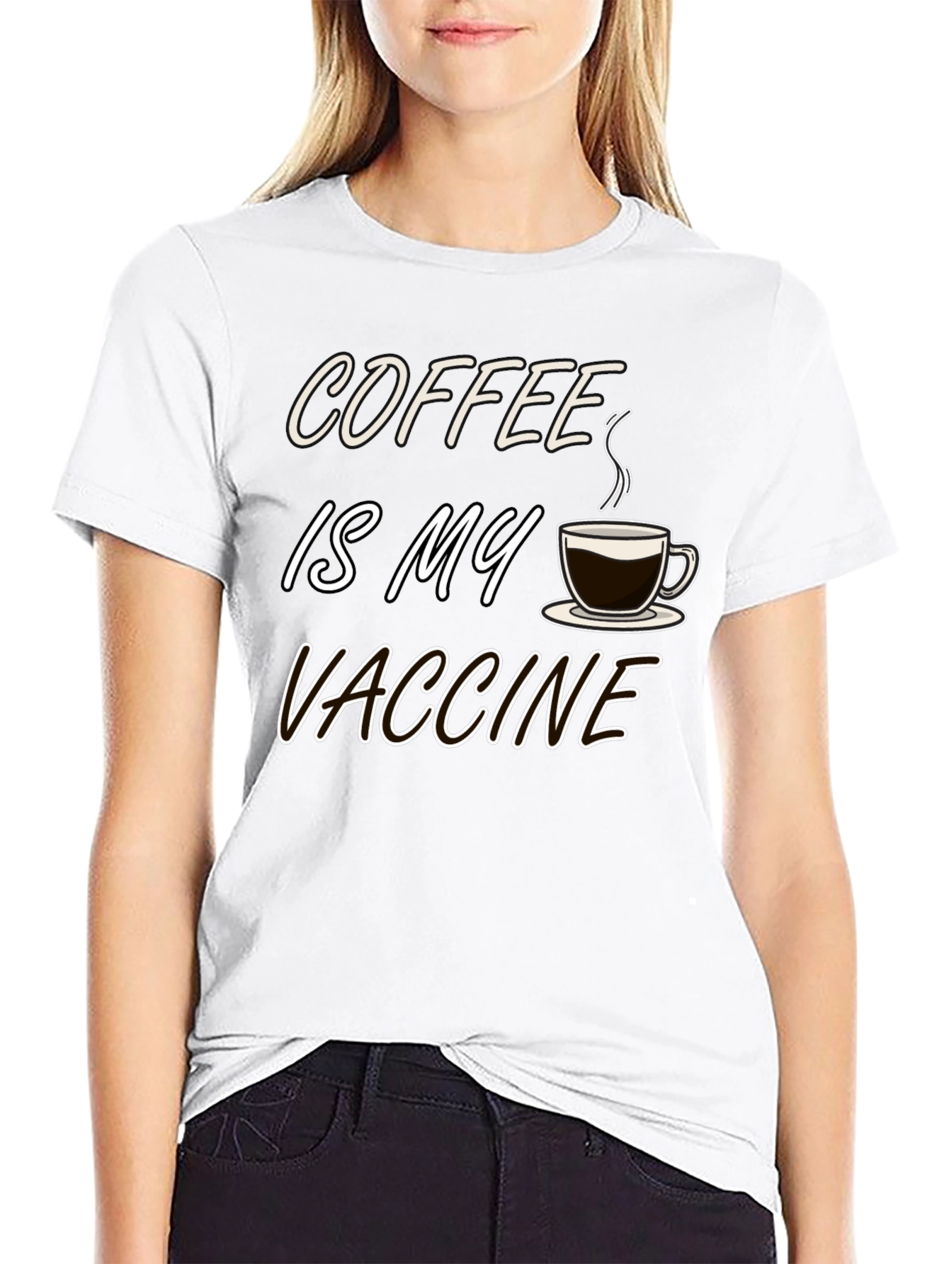 Coffee is My Vaccine Black T-Shirt