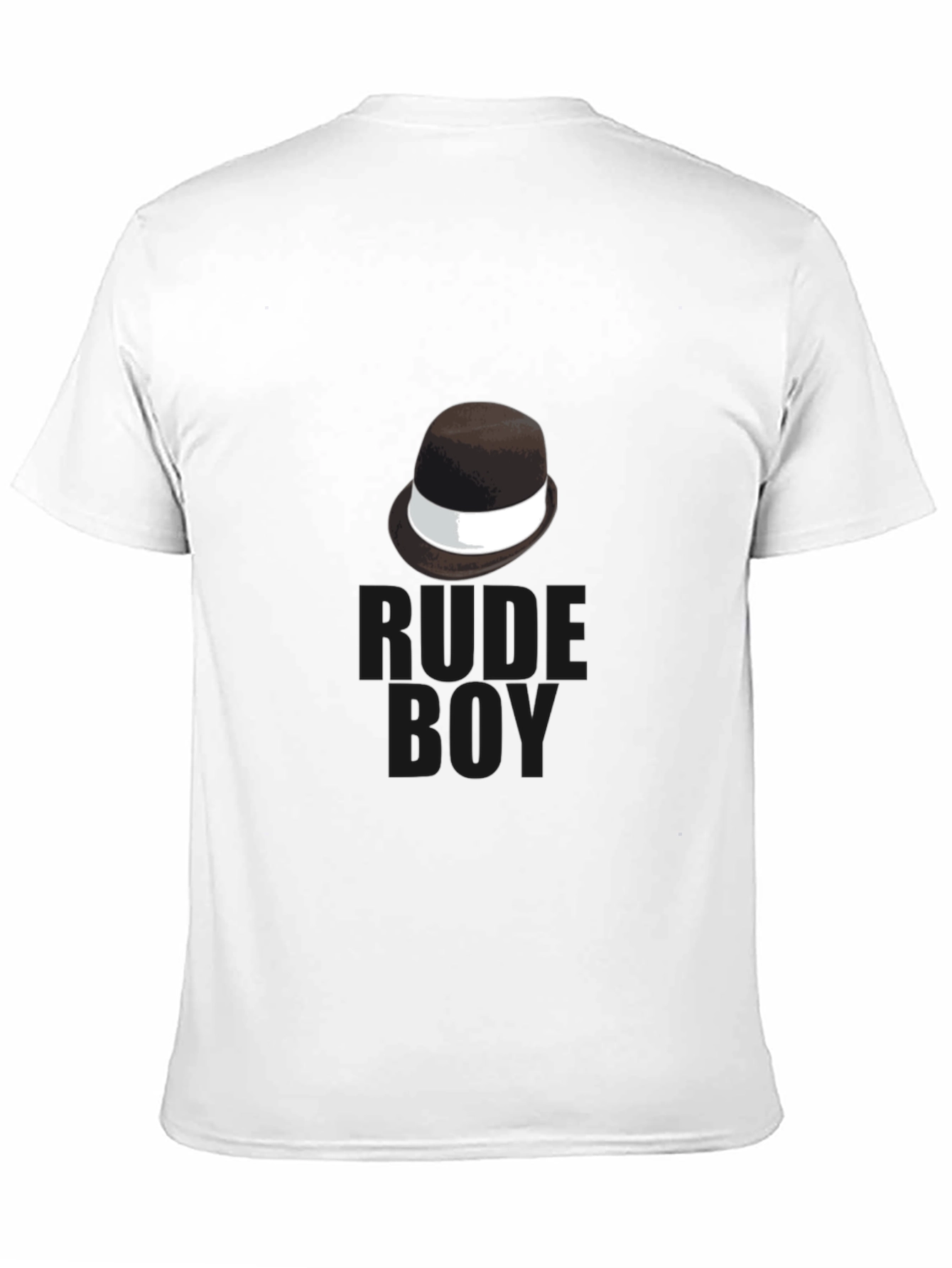 Rude Boy Black T-Shirt with Hat Graphic